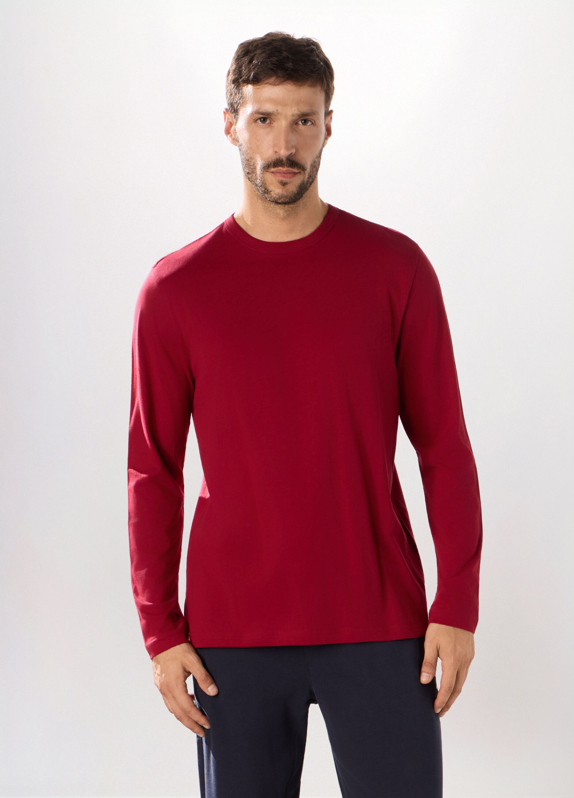T-shirt maniche lunghe in cotone uomo_0