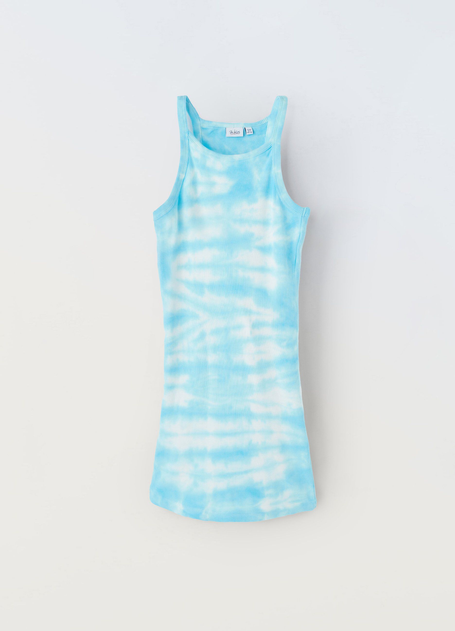 Vestito in costina di cotone stretch ragazza_0