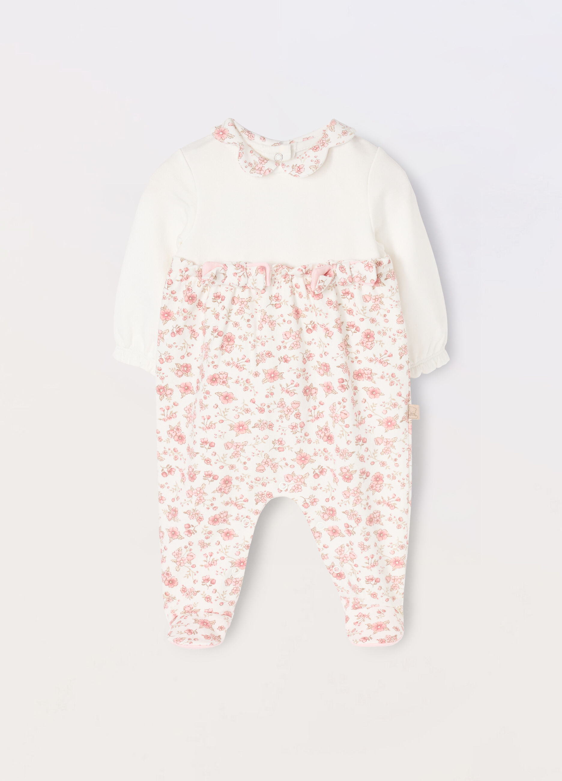Tutina in french terry di cotone stretch neonata_0