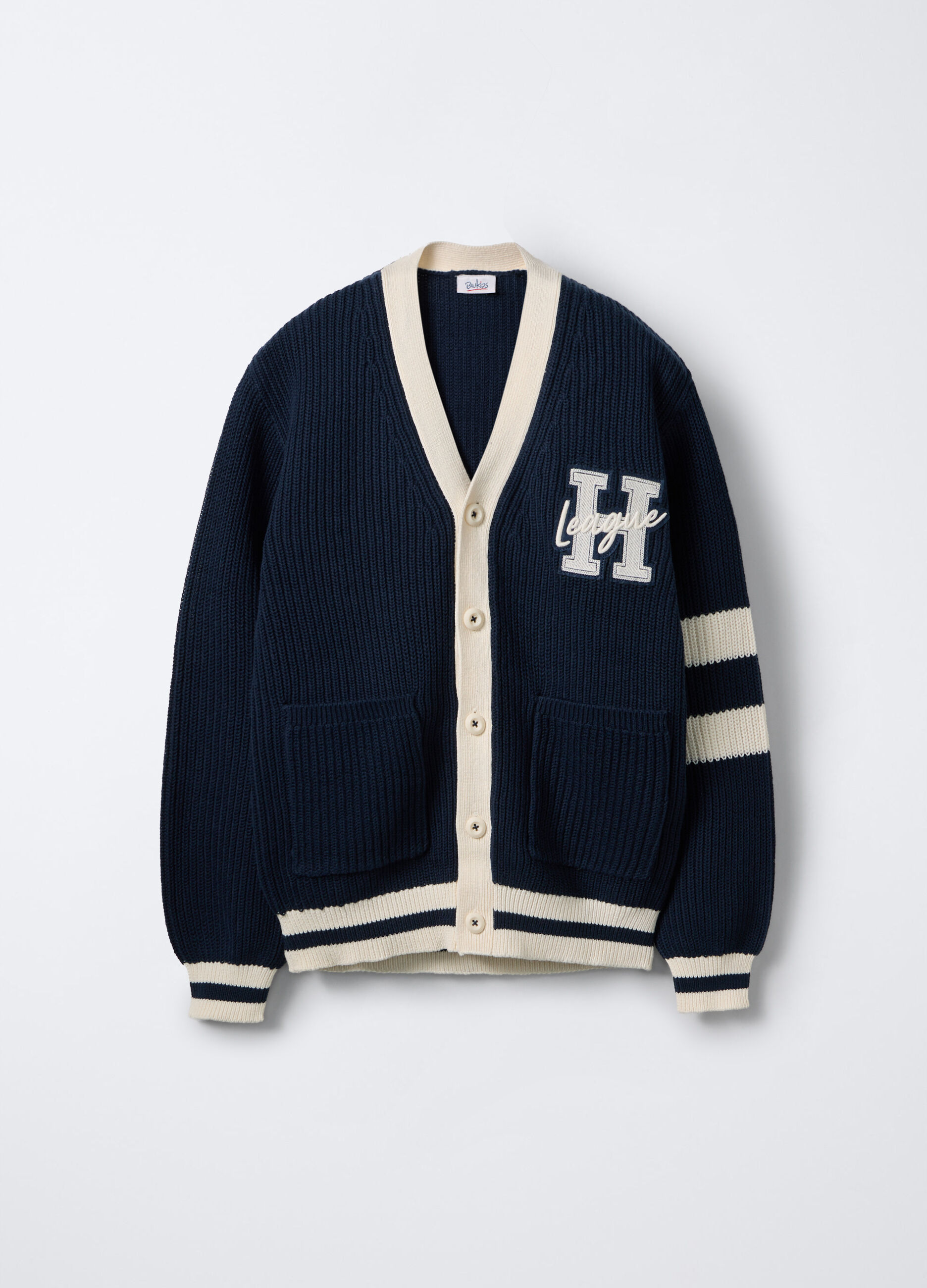 Cardigan varsity in puro cotone regular fit ragazzo_0