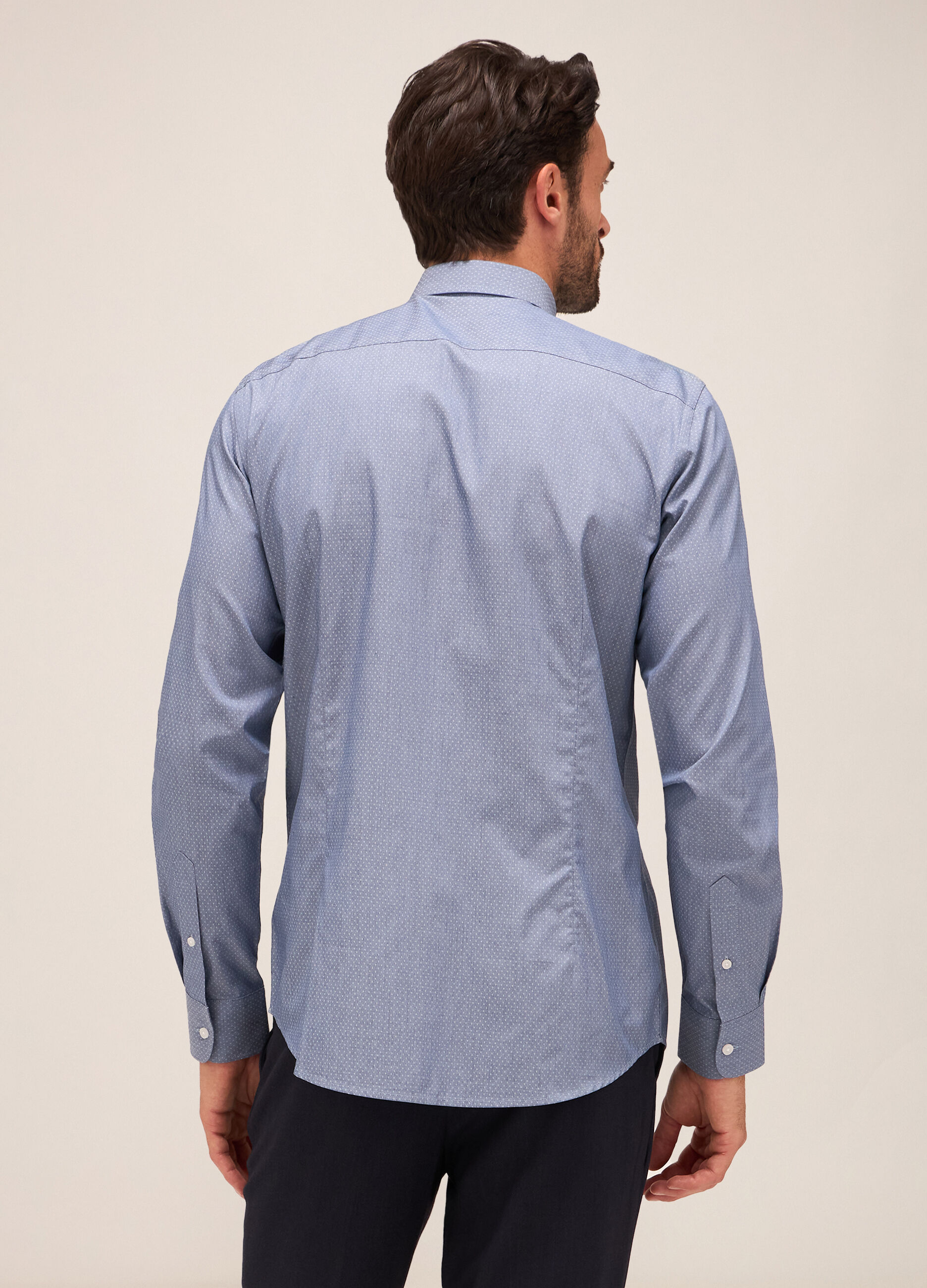 Camicia slim fit colletto francese in cotone uomo_1