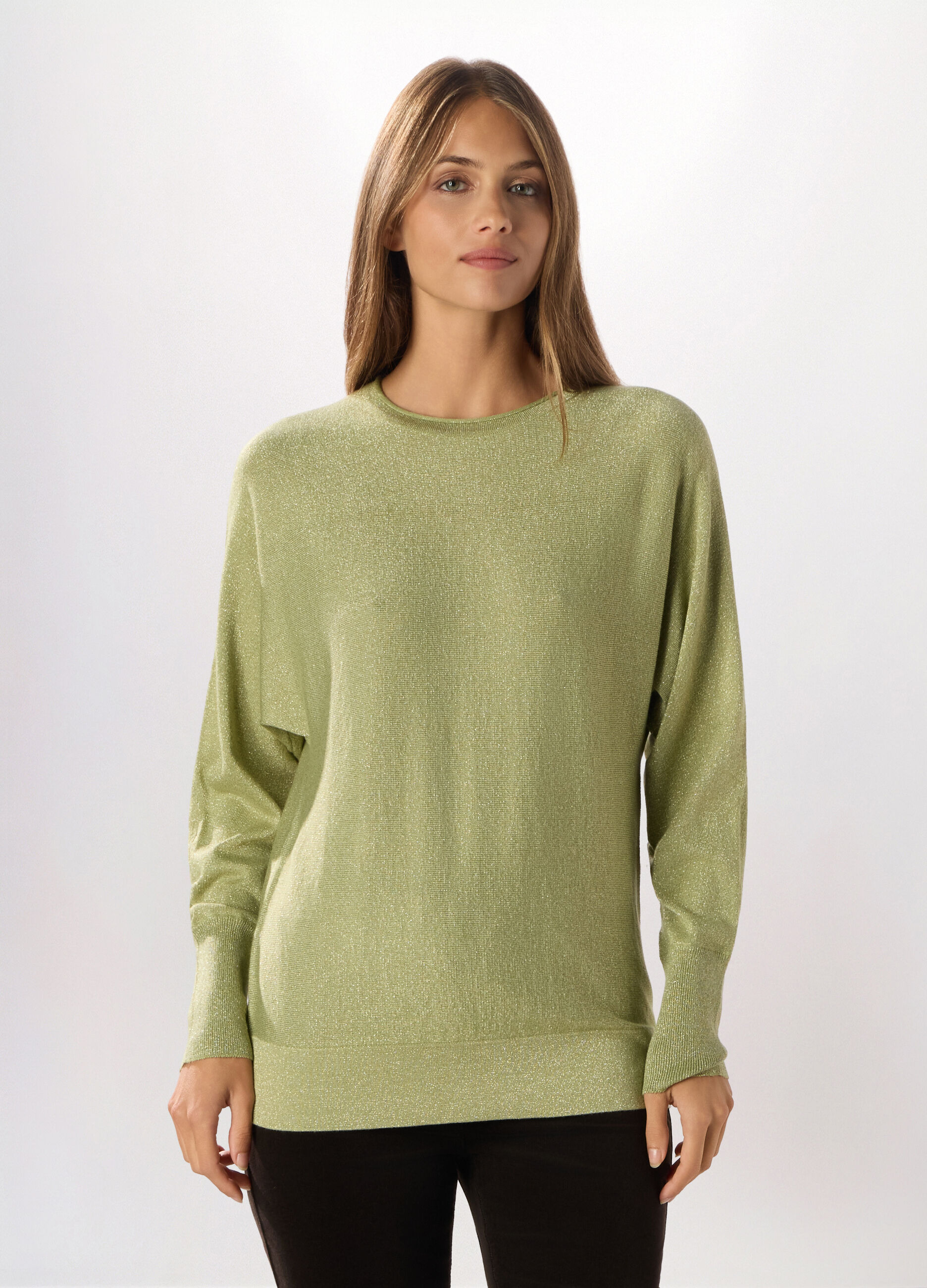 Tricot misto viscosa e filo lurex donna_0