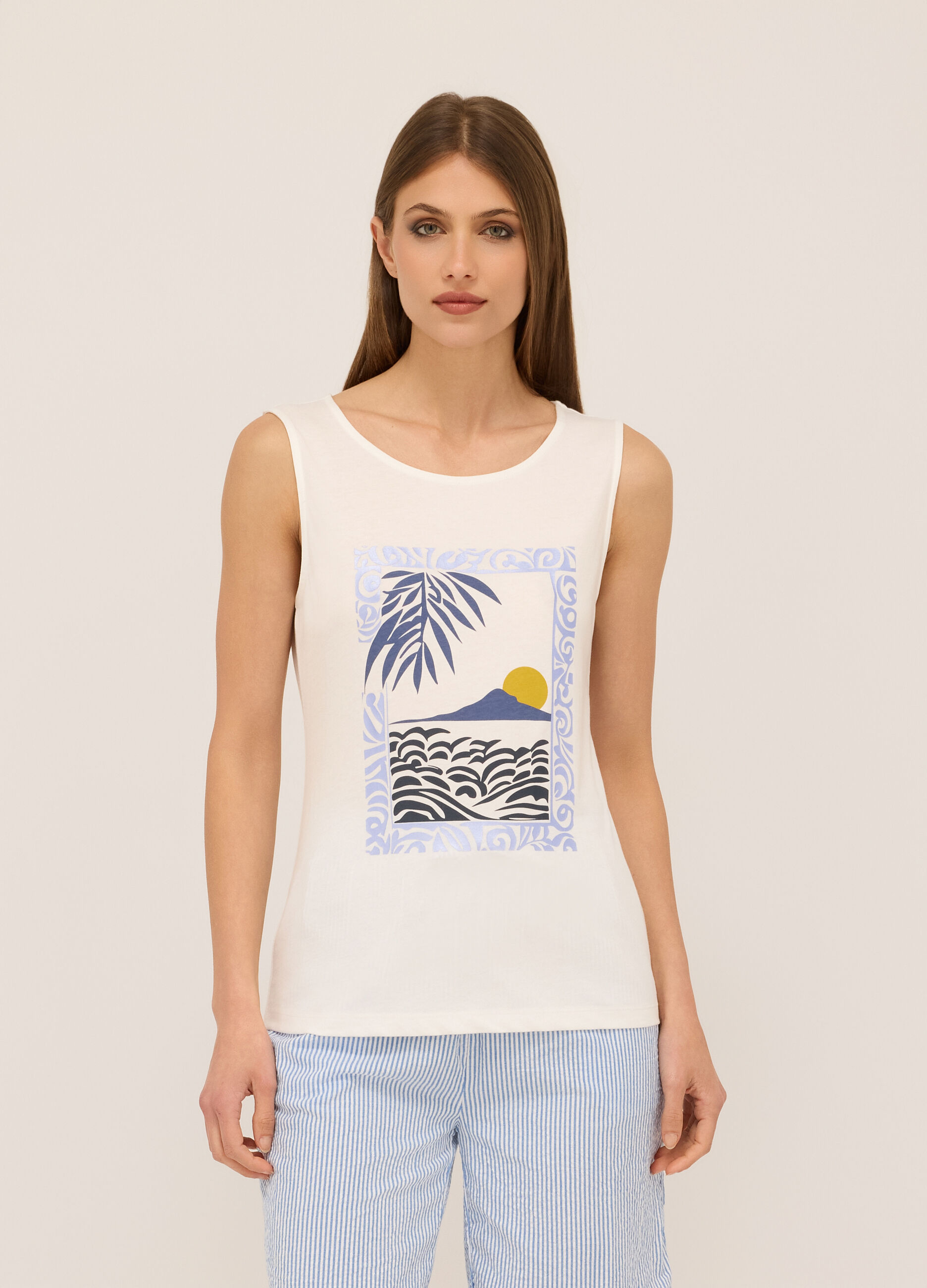 Canotta in jersey di puro cotone donna_0
