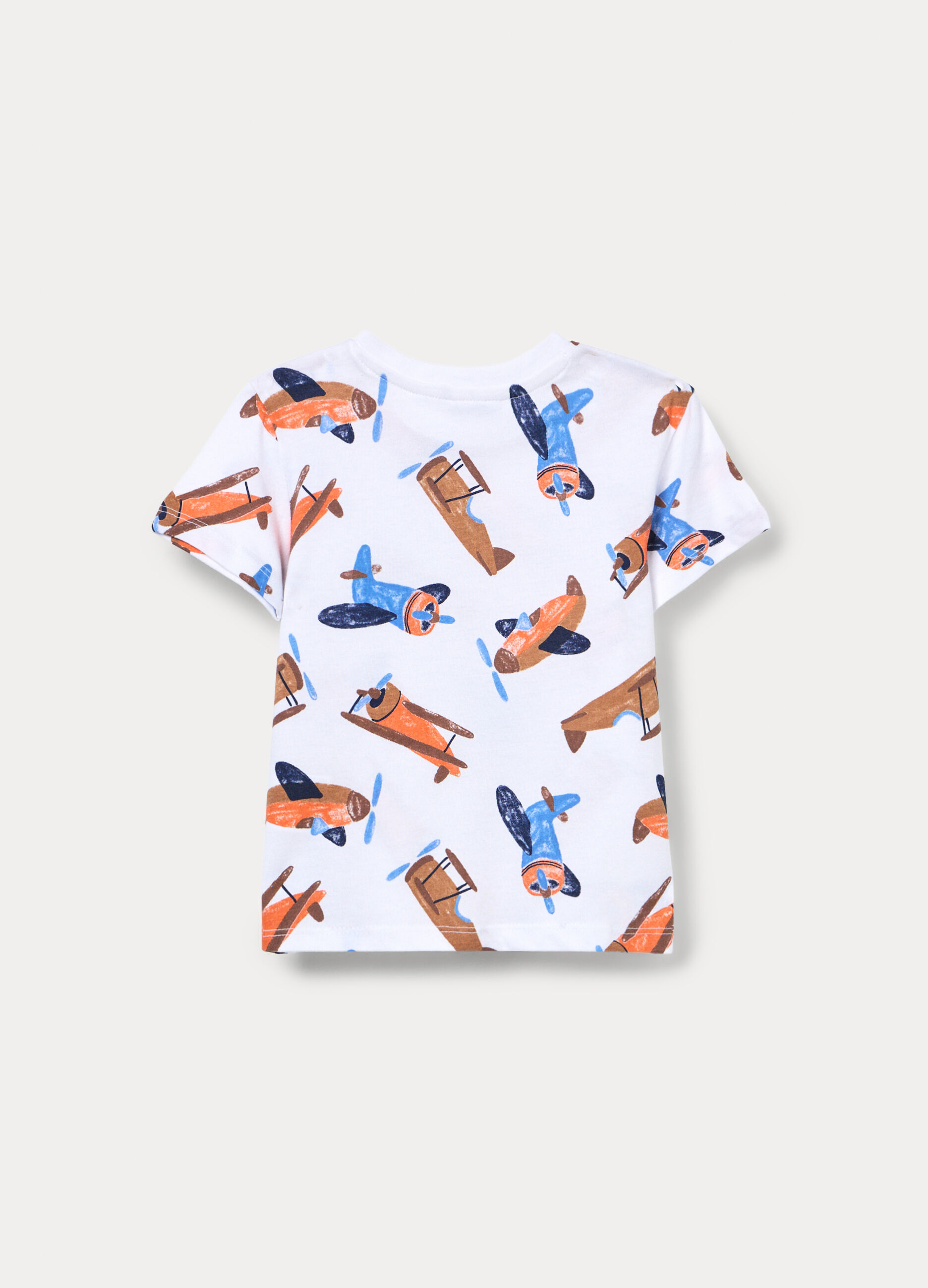 T-shirt girocollo in jersey di puro cotone_0