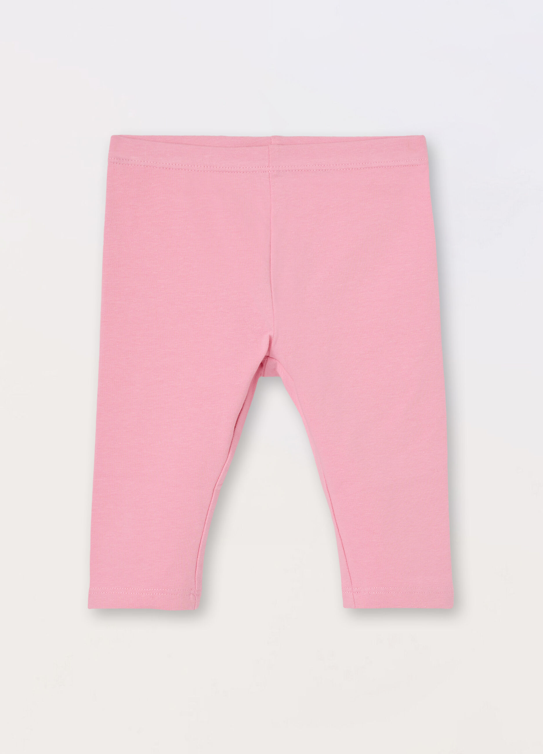 Leggings capri in jersey di cotone stretch neonata_0