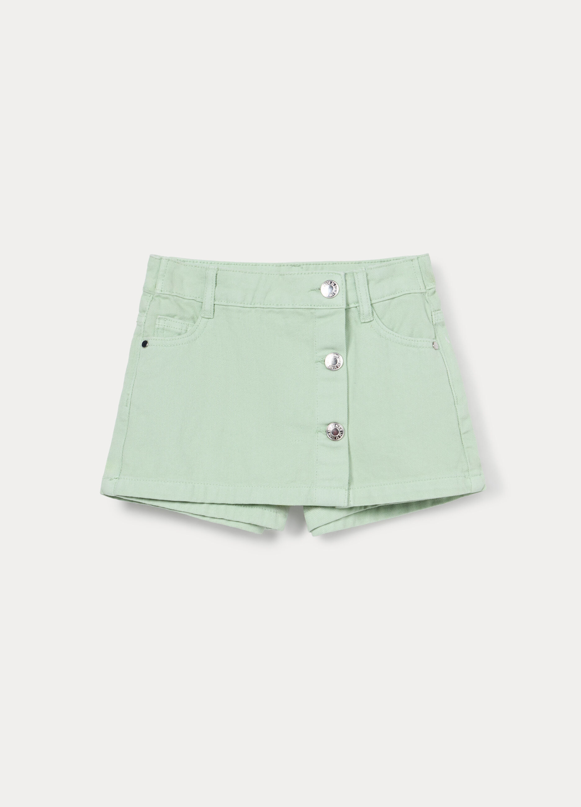 Gonna pantalone in denim di puro cotone bambina_0