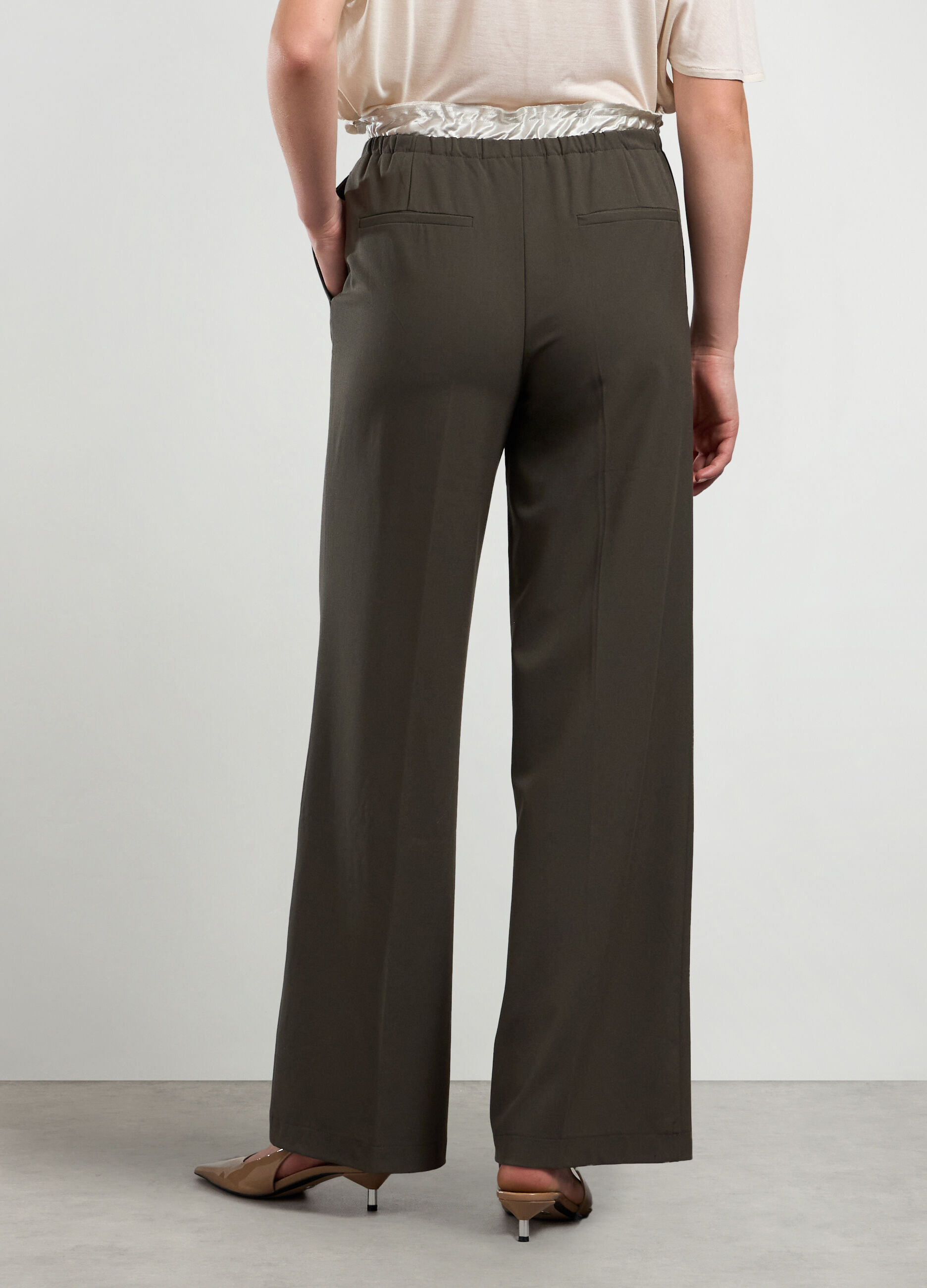 Pantaloni in misto viscosa stretch donna_1