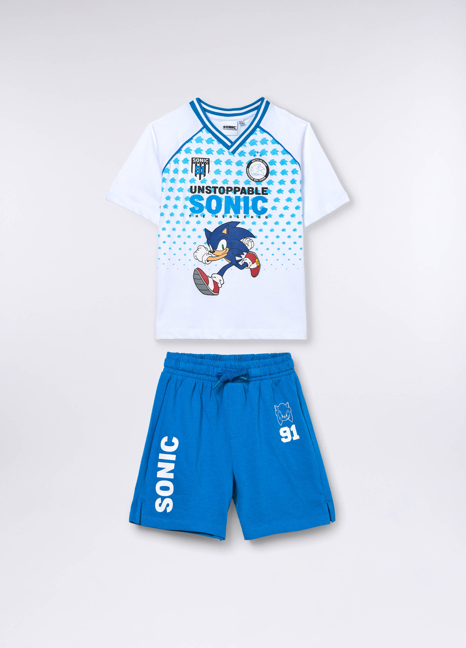Jogging set Sonic in jersey di puro cotone bambino_0