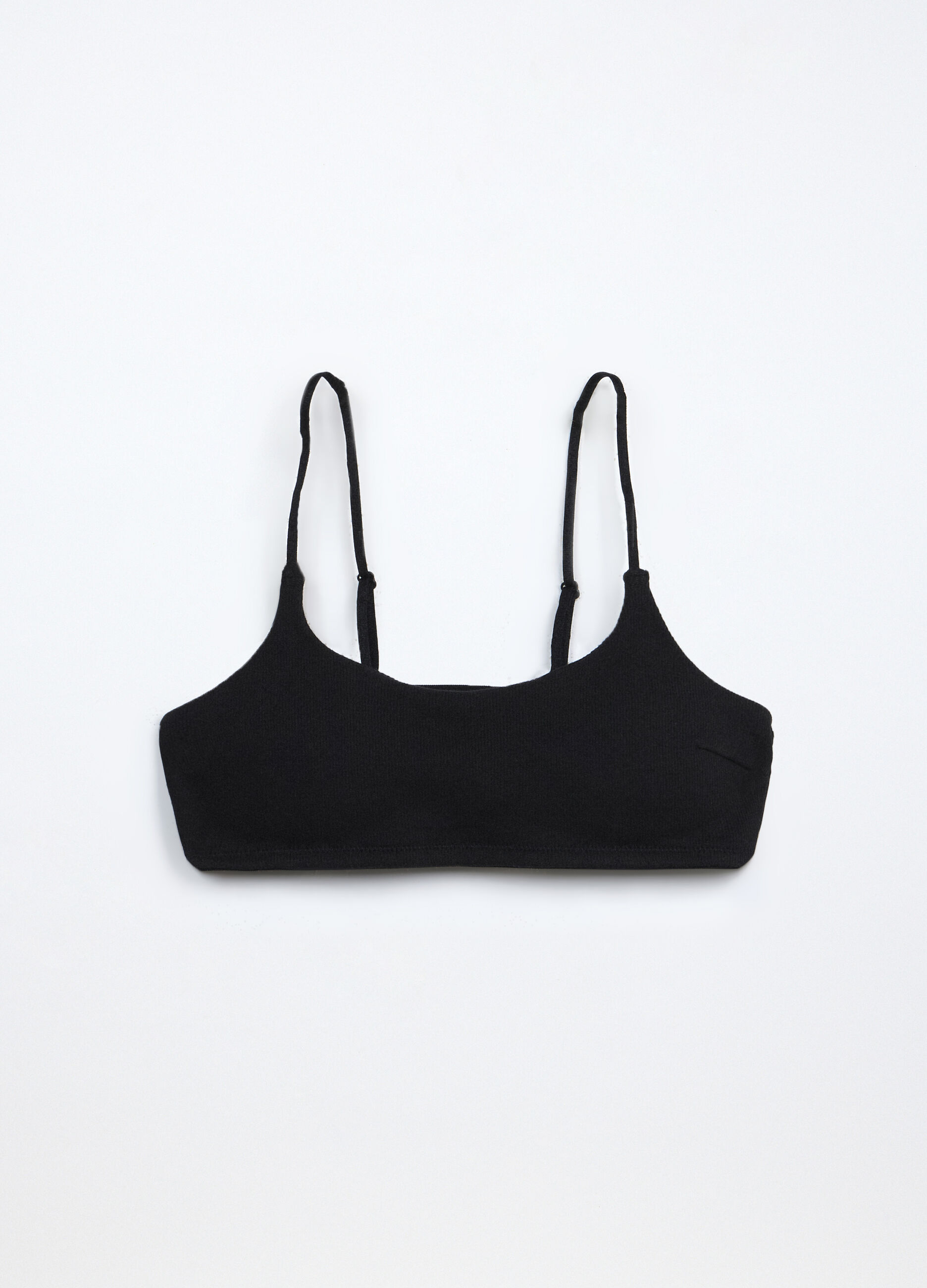 Top imbottito in costina di cotone stretch ragazza_0