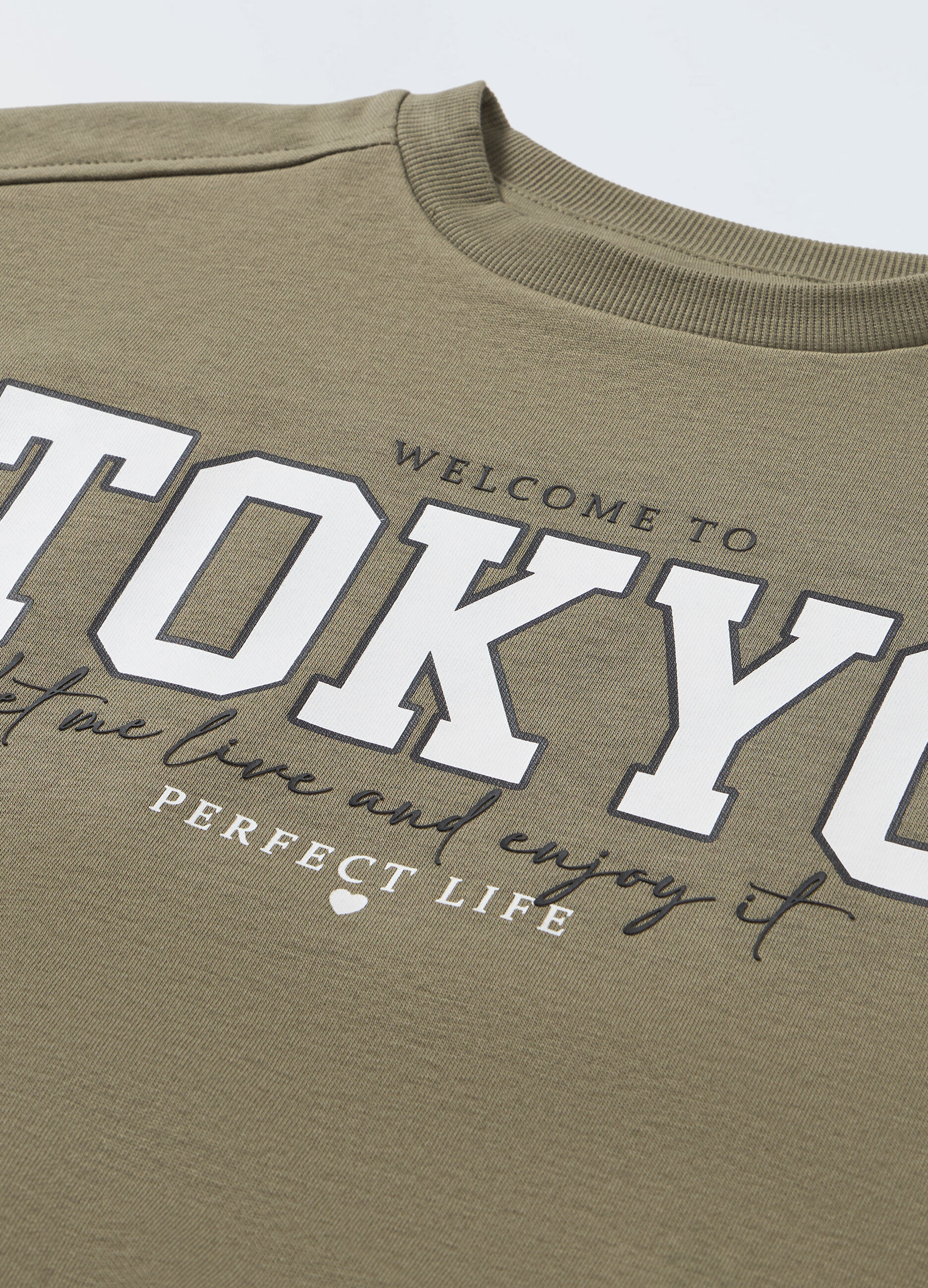 Felpa a girocollo in misto cotone ragazza_1