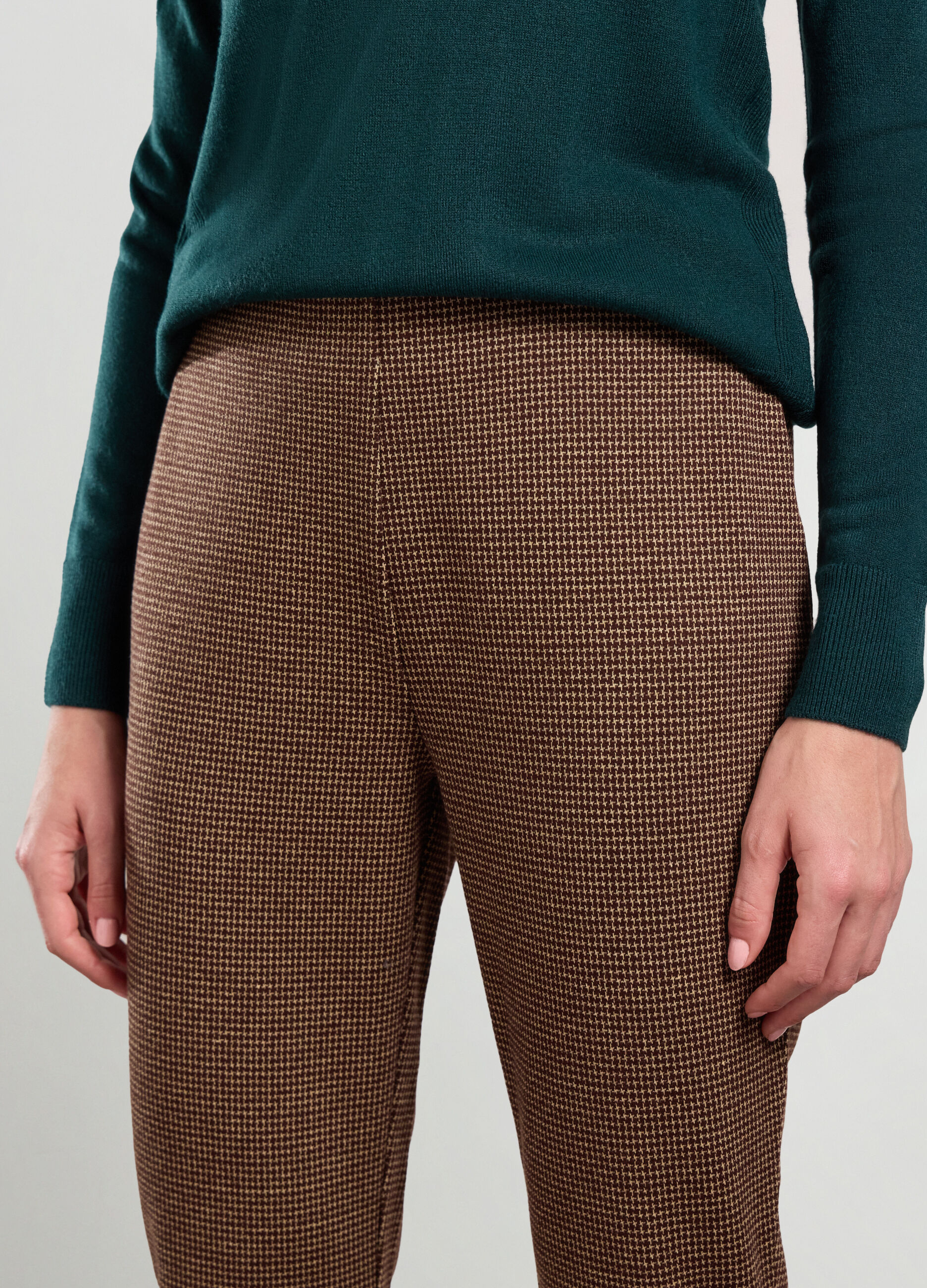 Pantaloni jacquard in misto viscosa donna_2