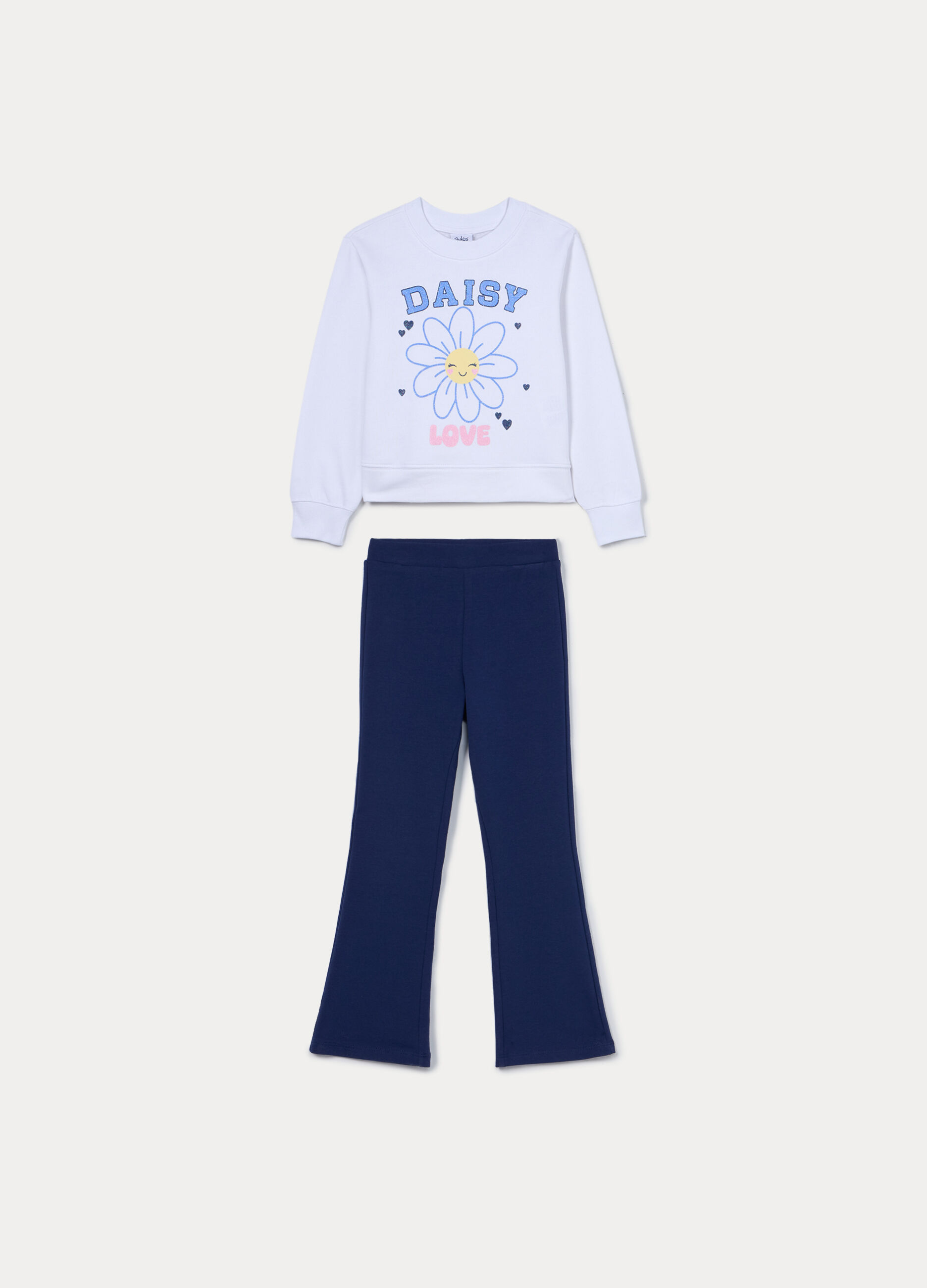 Jogging set in french terry di puro cotone bambina_0