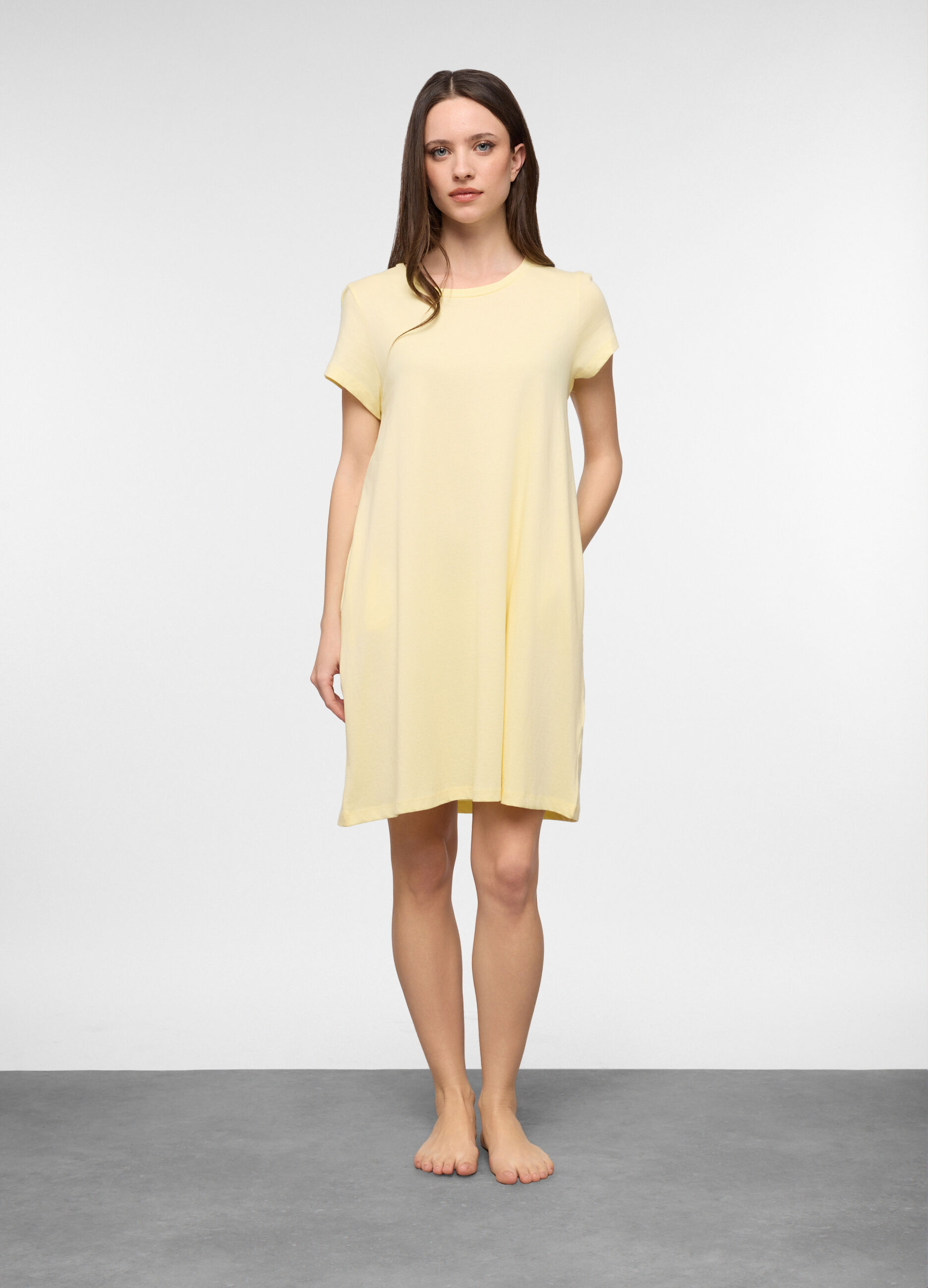 Camicia da notte in jersey di puro cotone donna_0