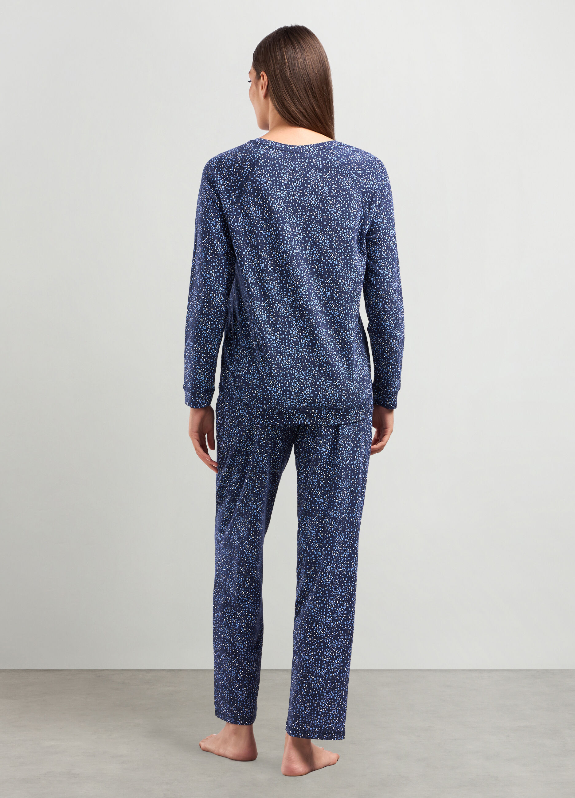 T-shirt pigiama lungo in puro cotone donna_1