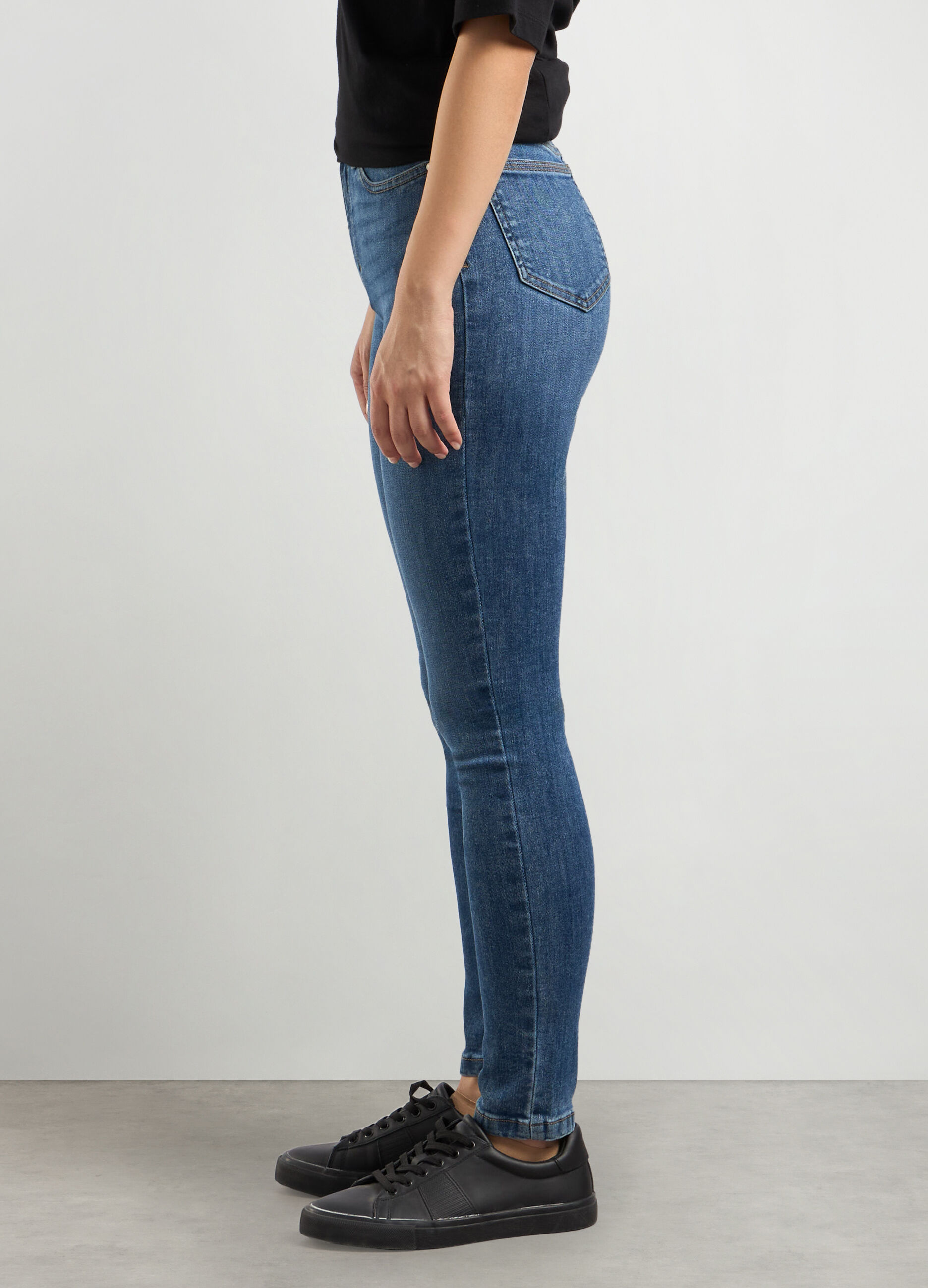 Jeggings in denim di cotone stretch donna_2
