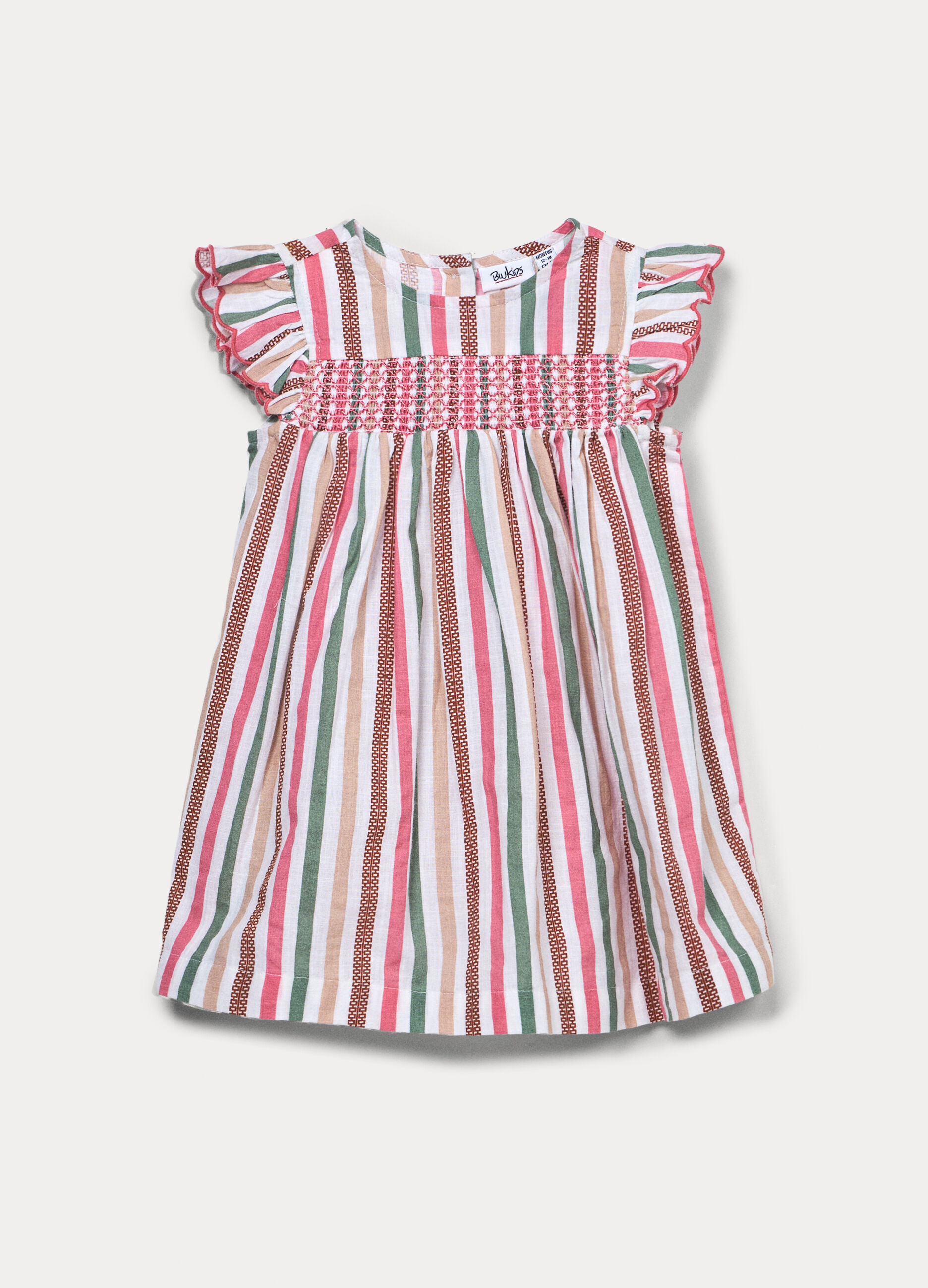 Vestito a righe in puro cotone bimba_0