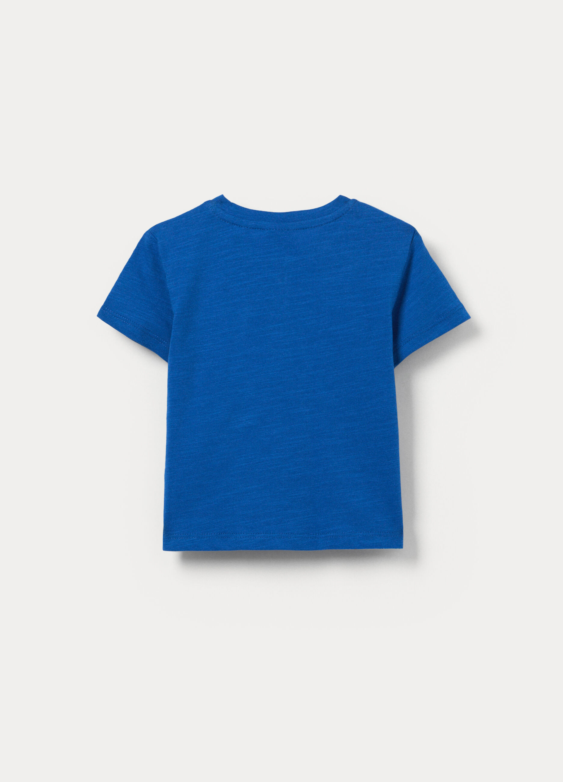 T-shirt girocollo in jersey di cotone slub bimbo_1