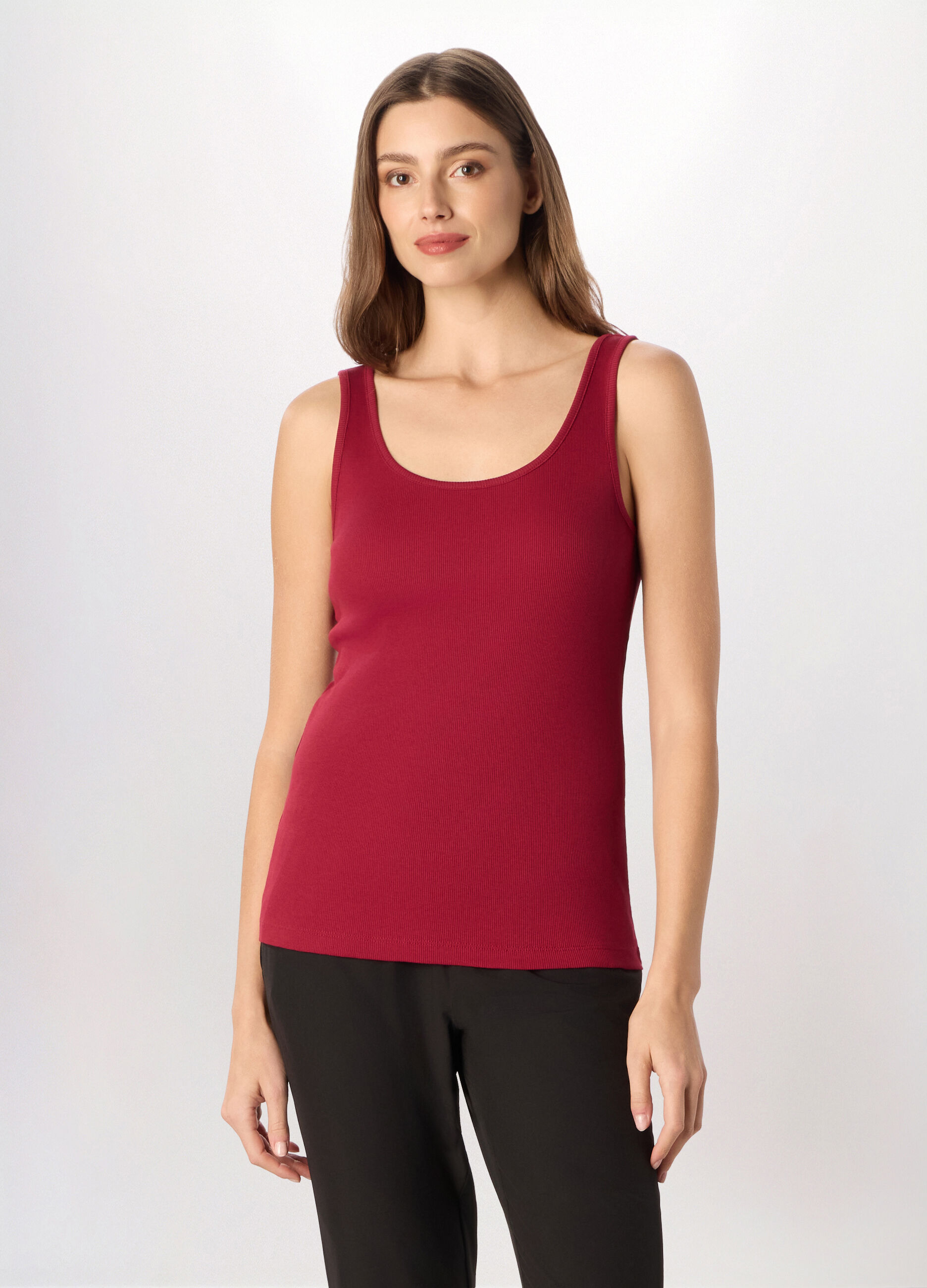 Canotta in costina di puro cotone donna_0