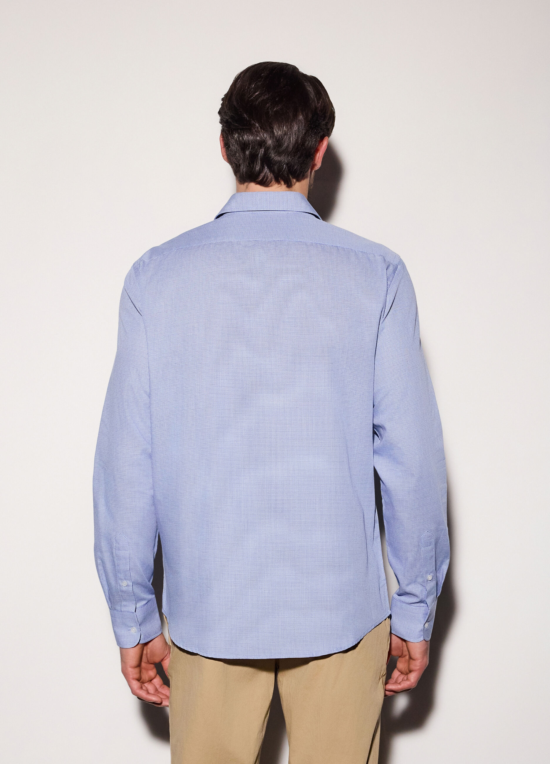 Camicia regular fit in misto cotone uomo_1