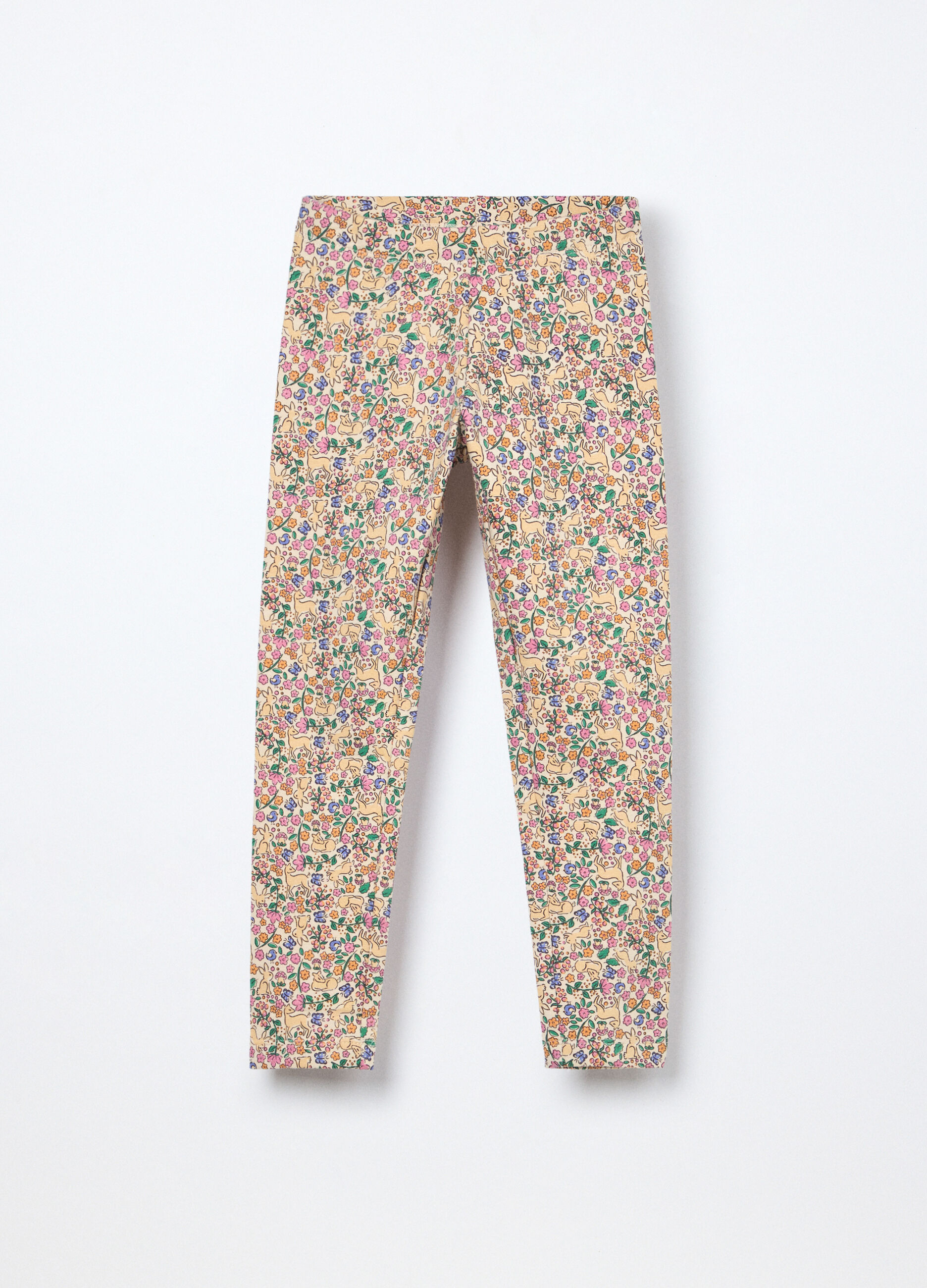 Leggings in french terry di cotone stretch bambina_0
