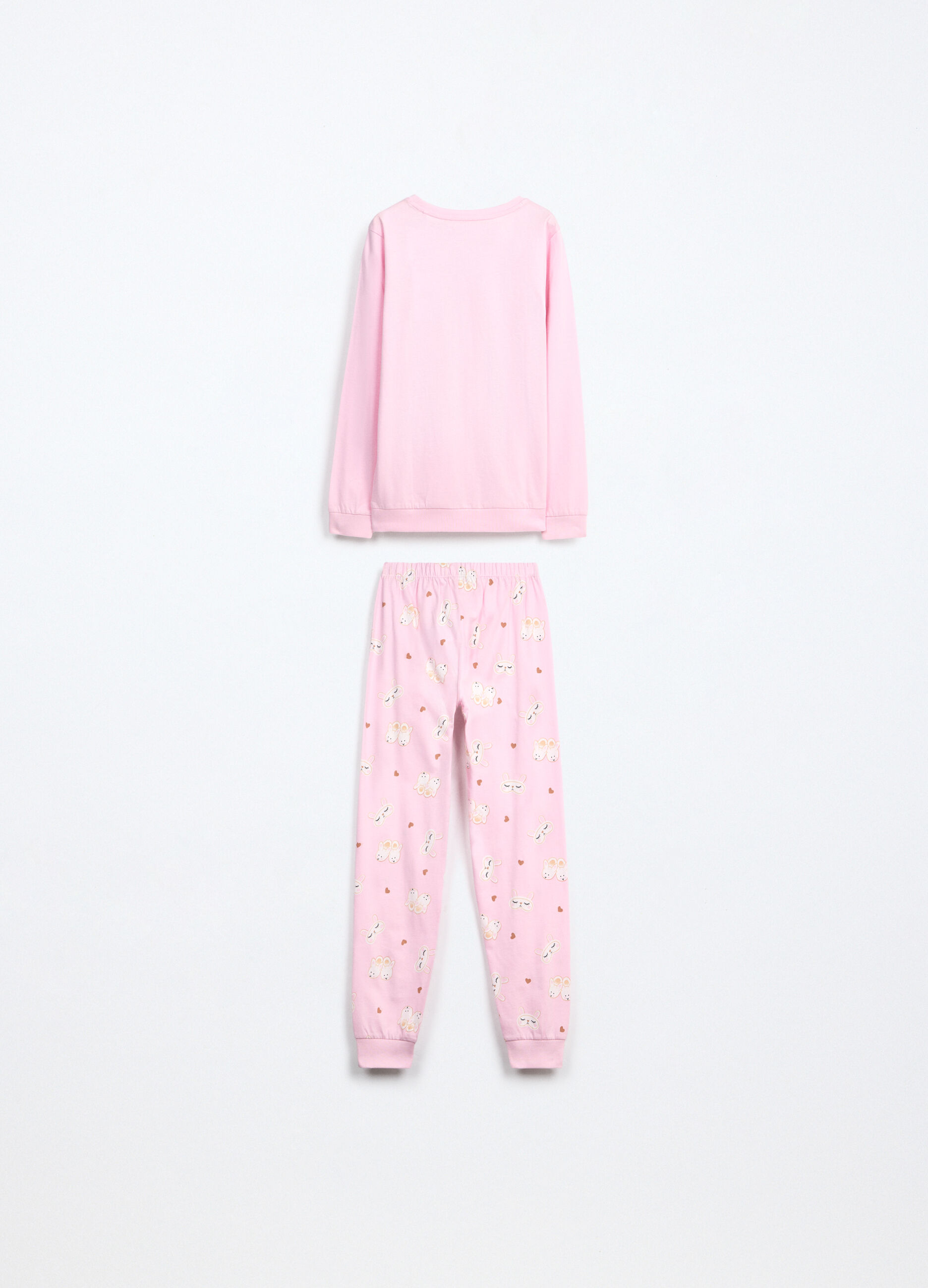 Set pigiama lungo in jersey di puro cotone bambina_1