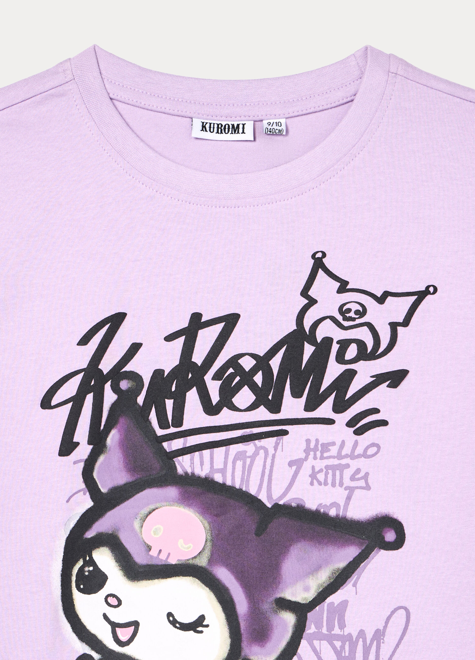 T-shirt girocollo Kuromi in jersey di puro cotone ragazza_2