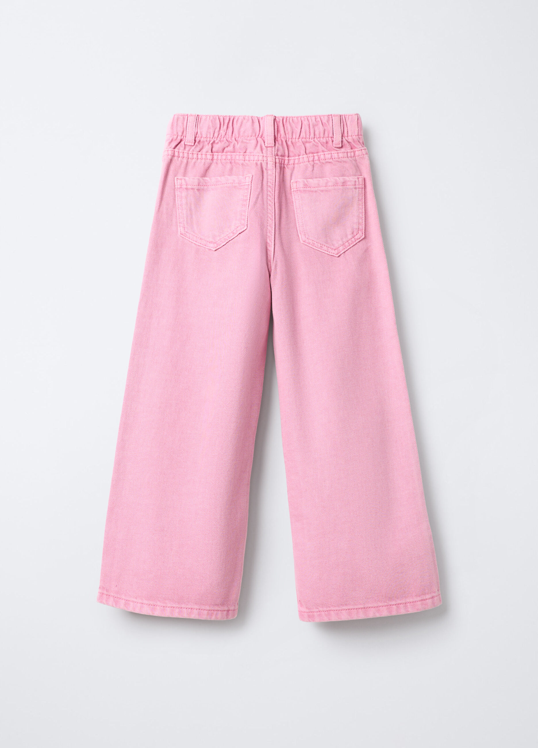 Pantaloni in twill di puro cotone Wide Leg bambina_1