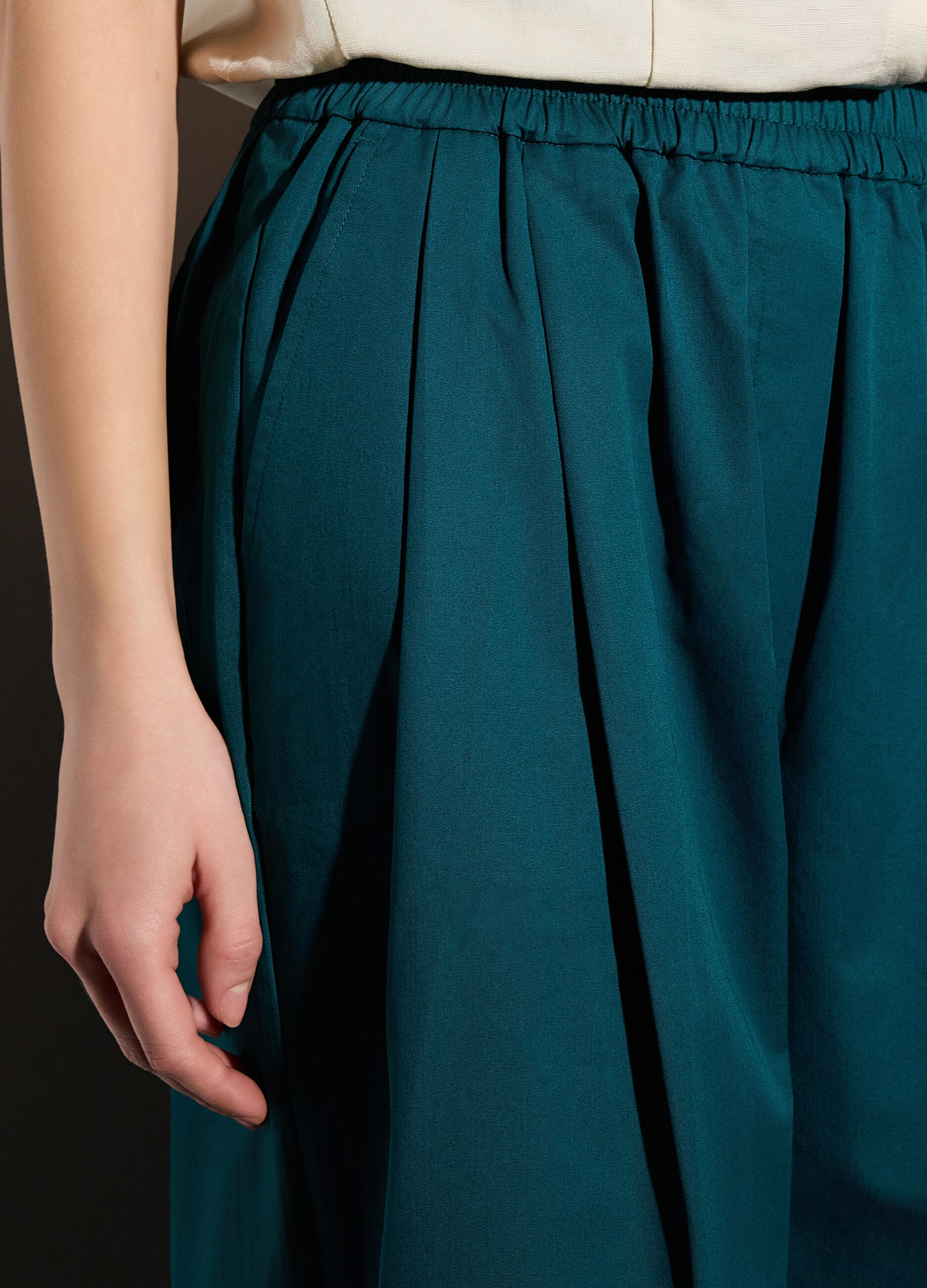 Pantaloni palazzo regular fit in puro cotone donna