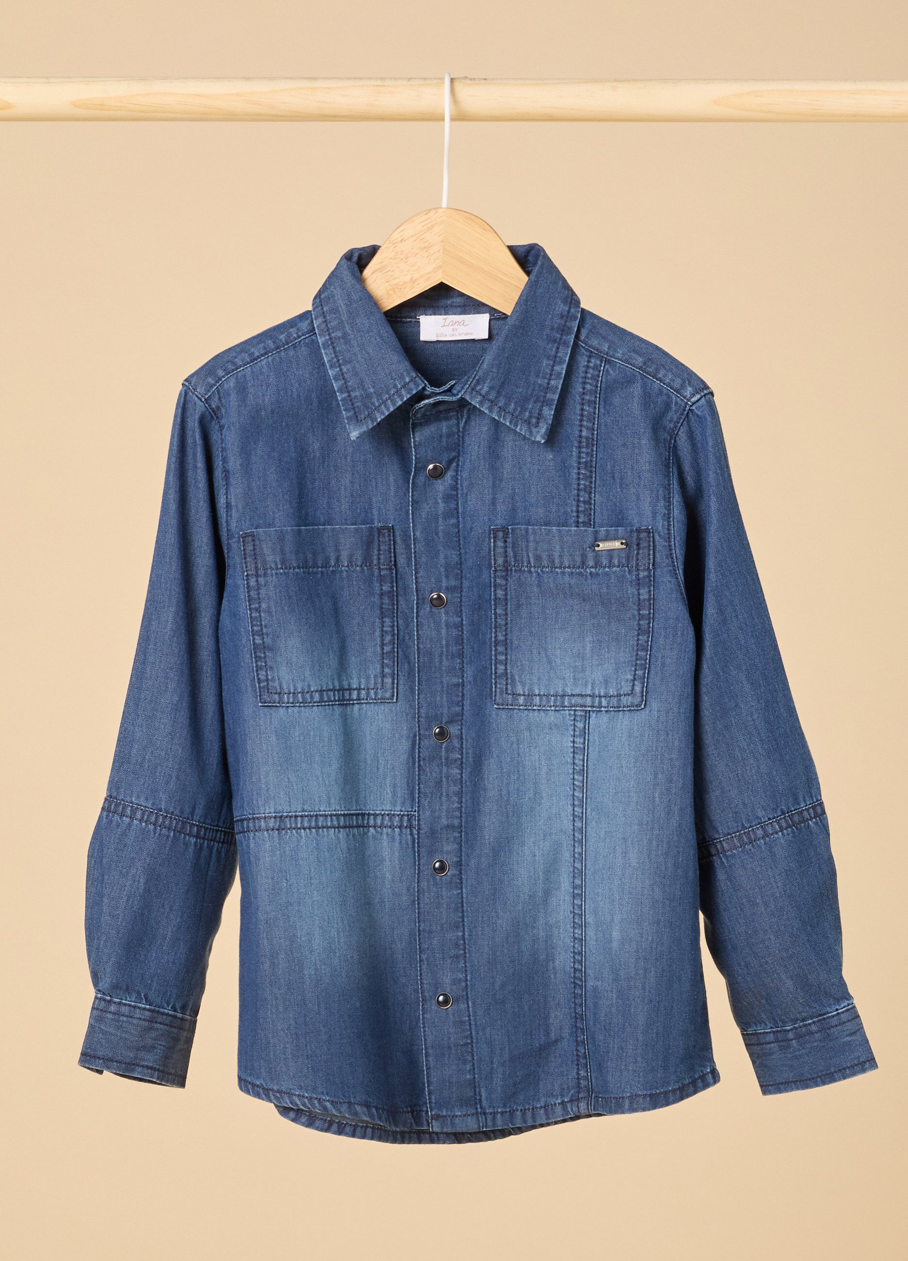 Camicia IANA in denim di puro cotone bambino_0