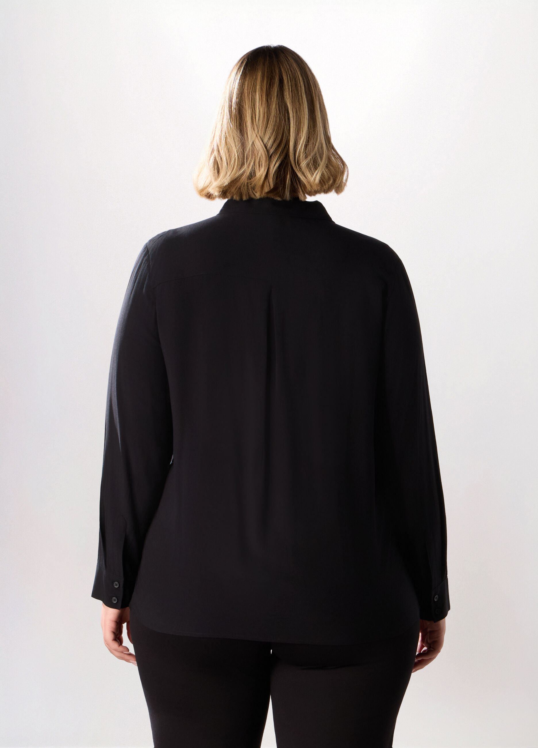 Camicia in viscosa tinta unita donna curvy_1