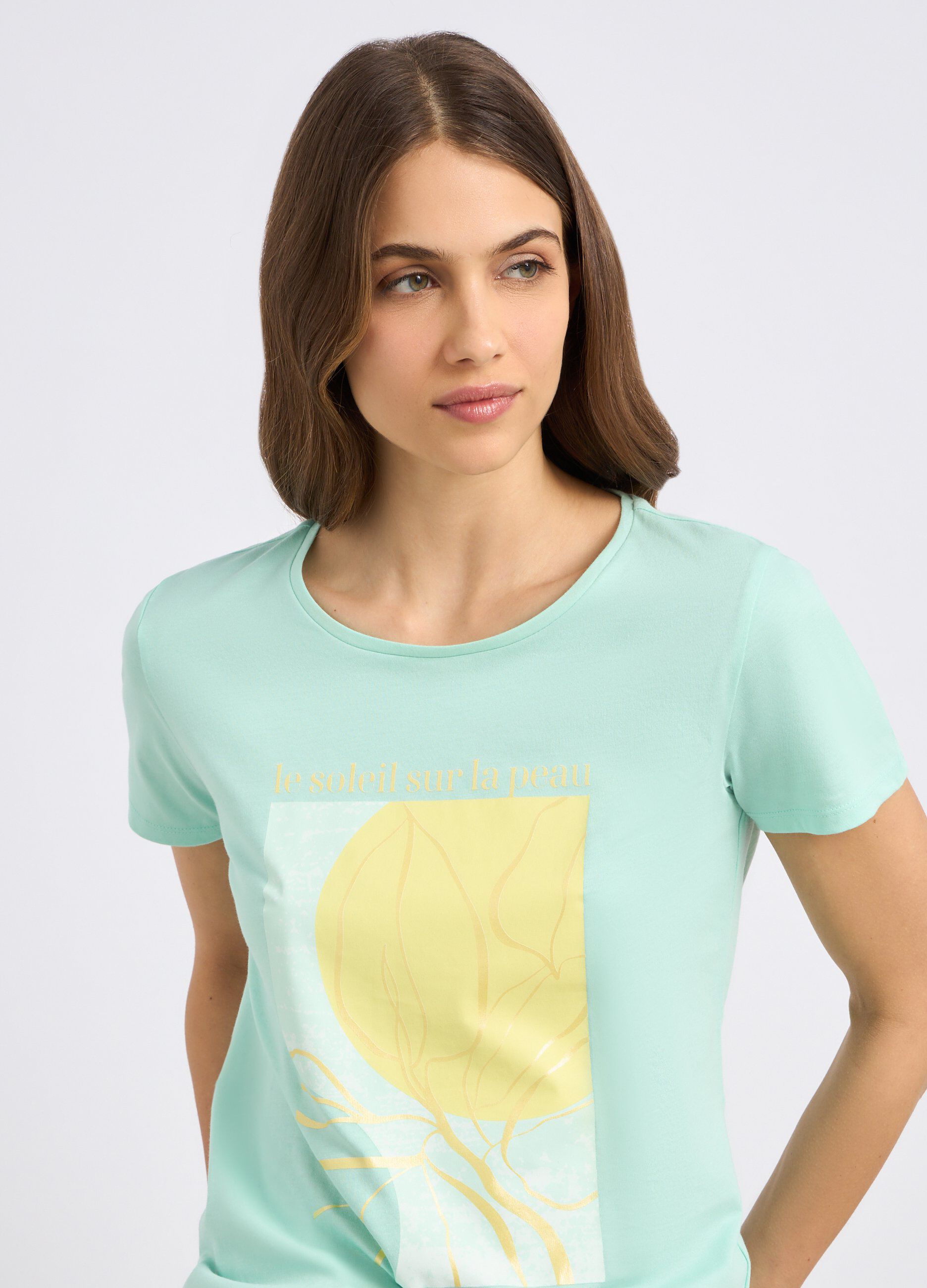 T-shirt in puro cotone con stampa donna_2