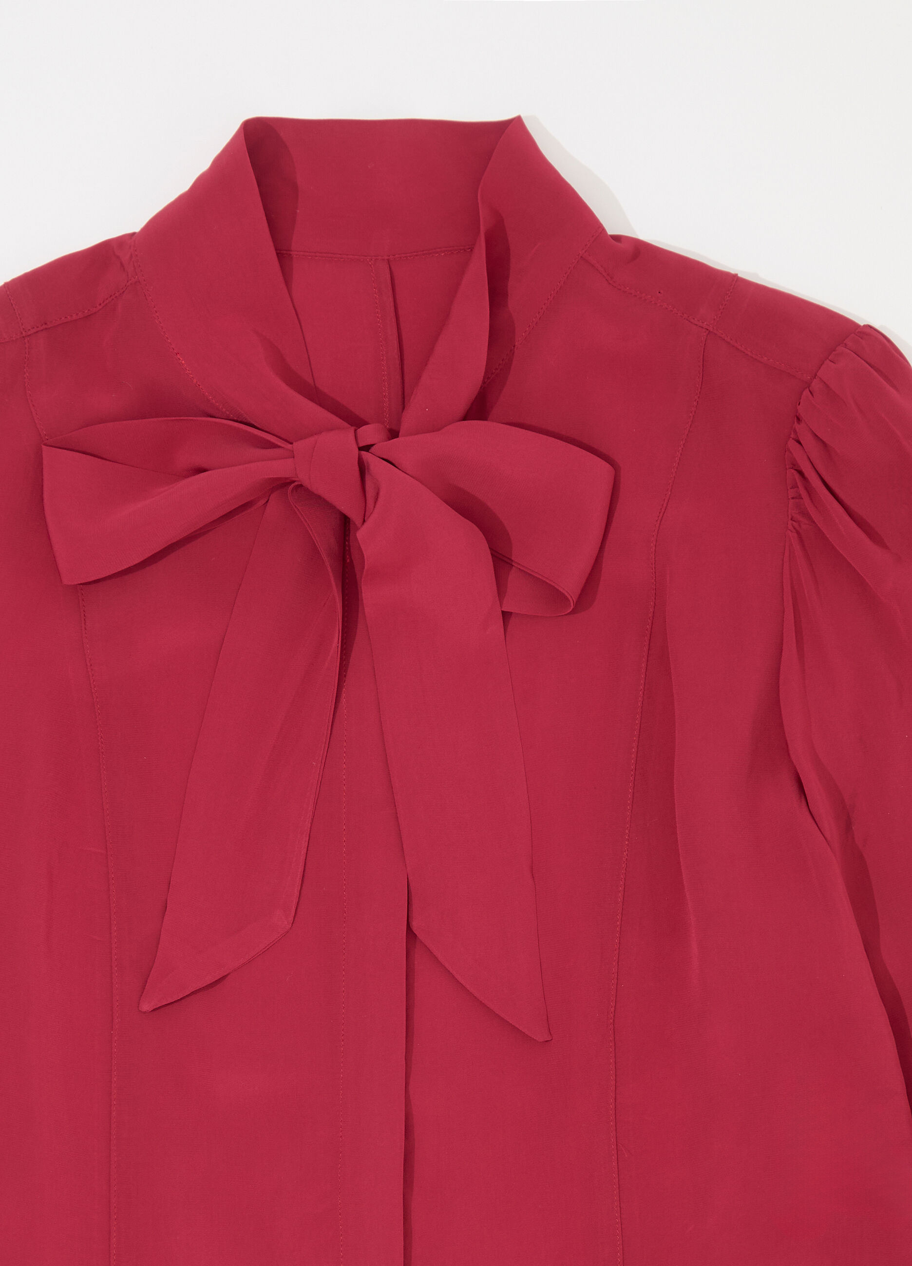 Blusa crêpe a maniche lunghe donna_6