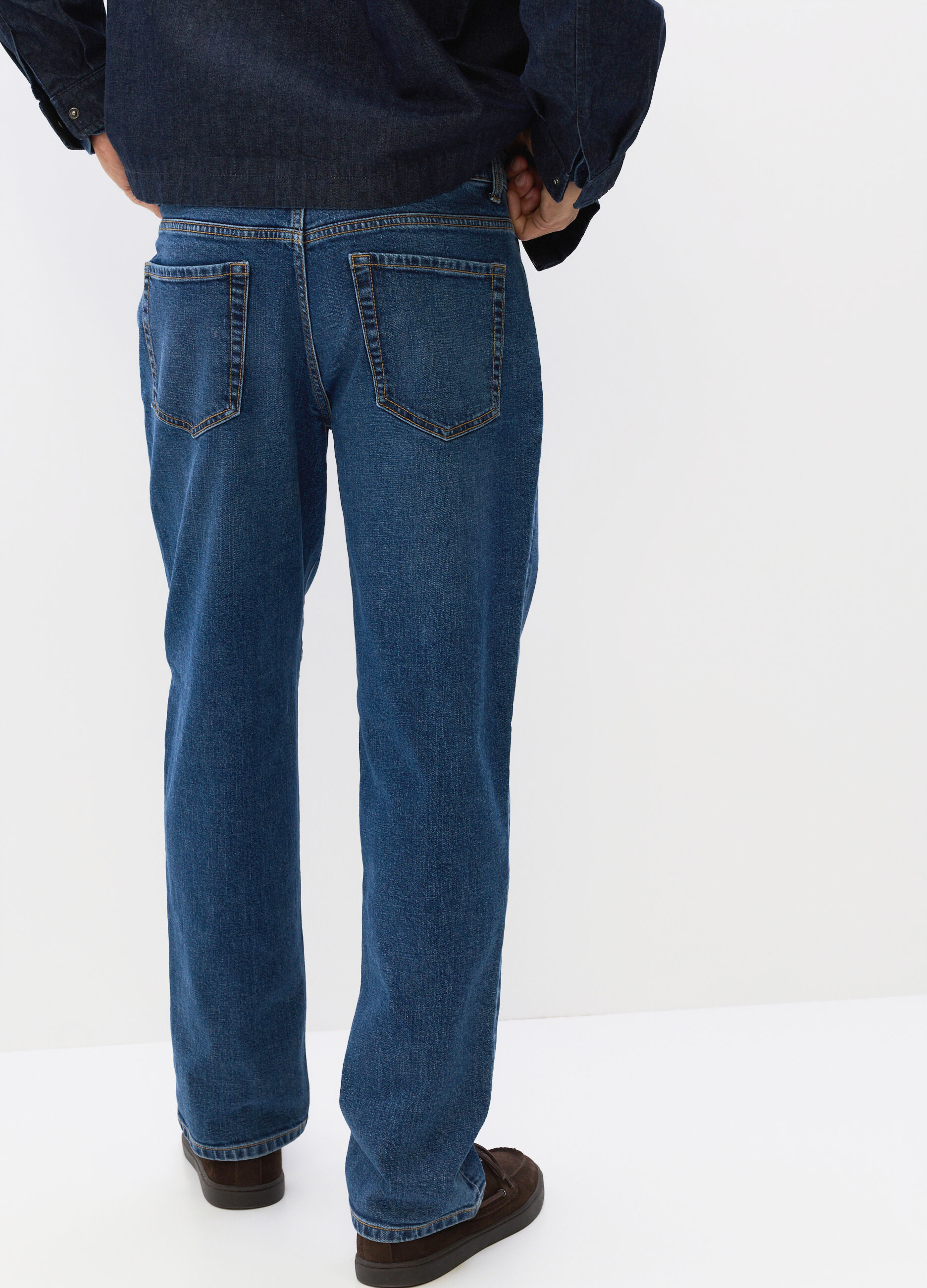 Jeans regular fit in denim stretch uomo