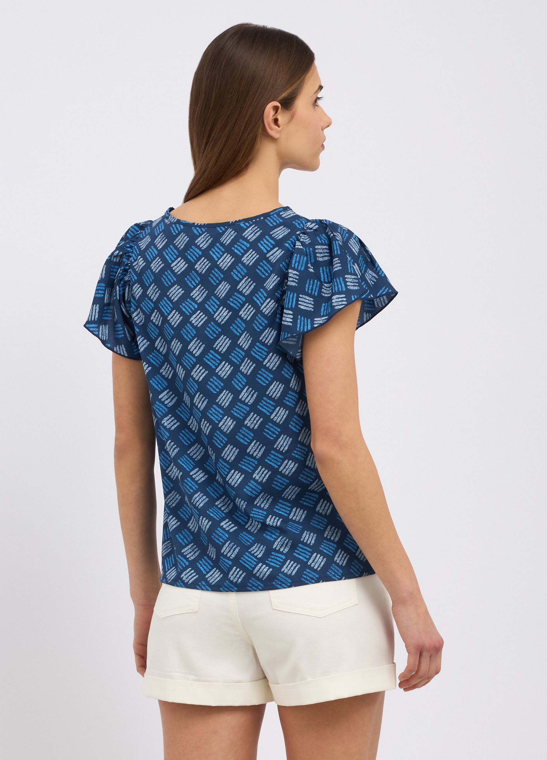 Blusa con maniche ad aletta donna_1