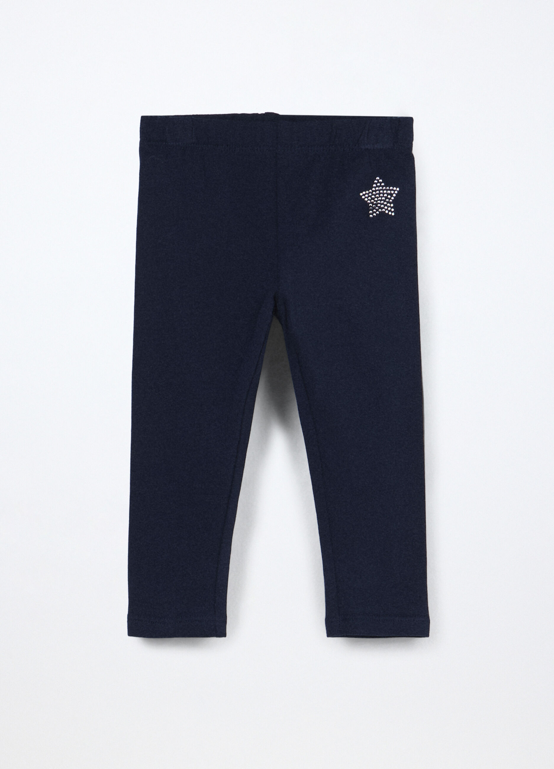 Leggings in cotone fleece stretch neonata_0