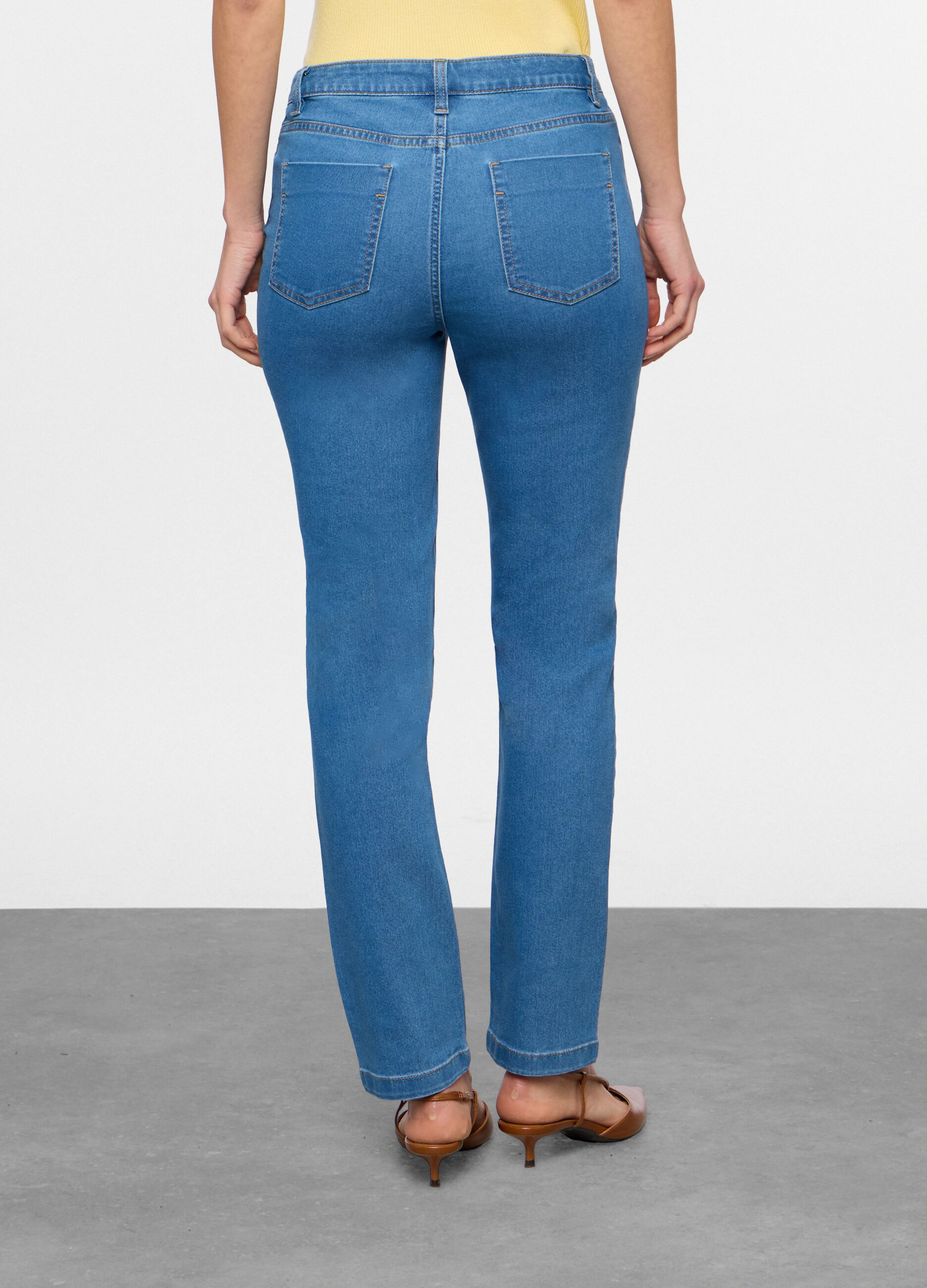 Pantaloni in denim stretch donna_1