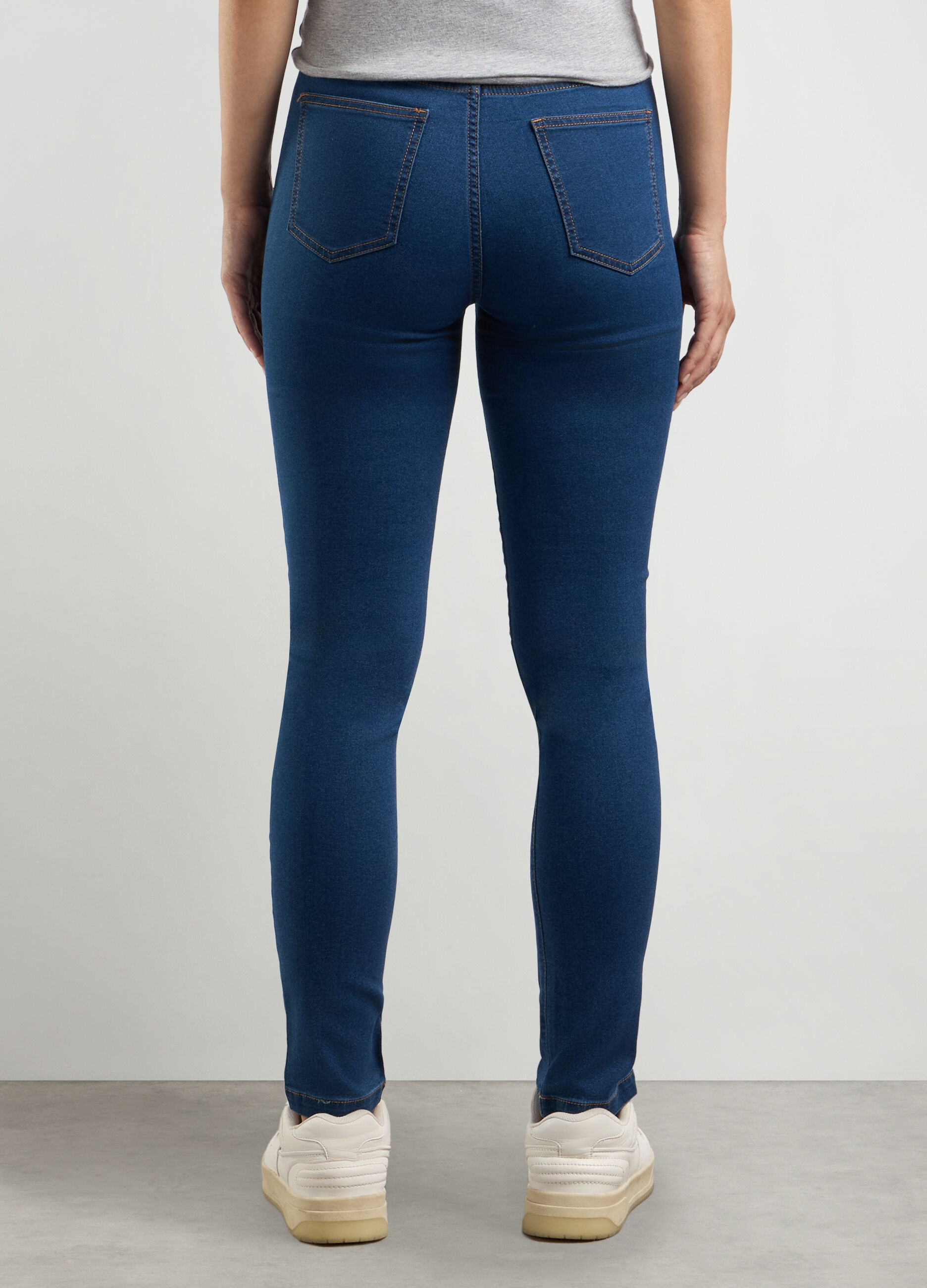 Jeggings in denim di misto cotone stretch donna_1