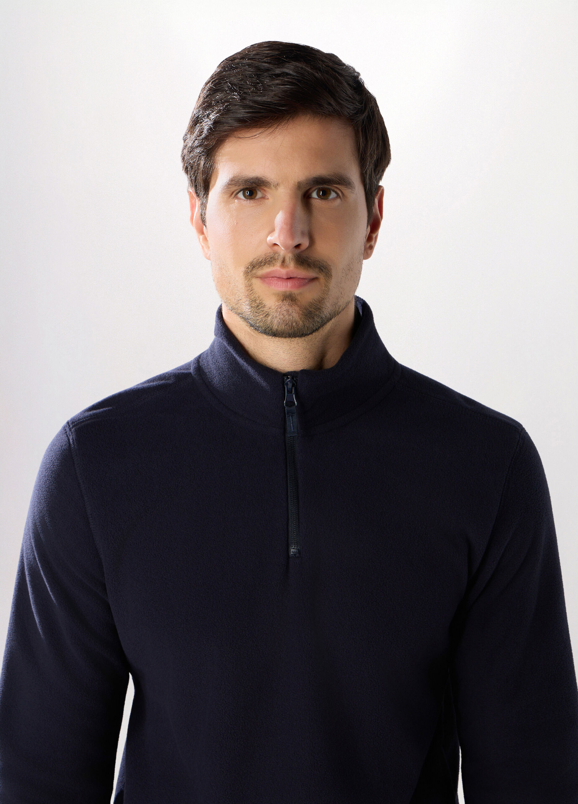 Lupetto con zip in pile uomo_2