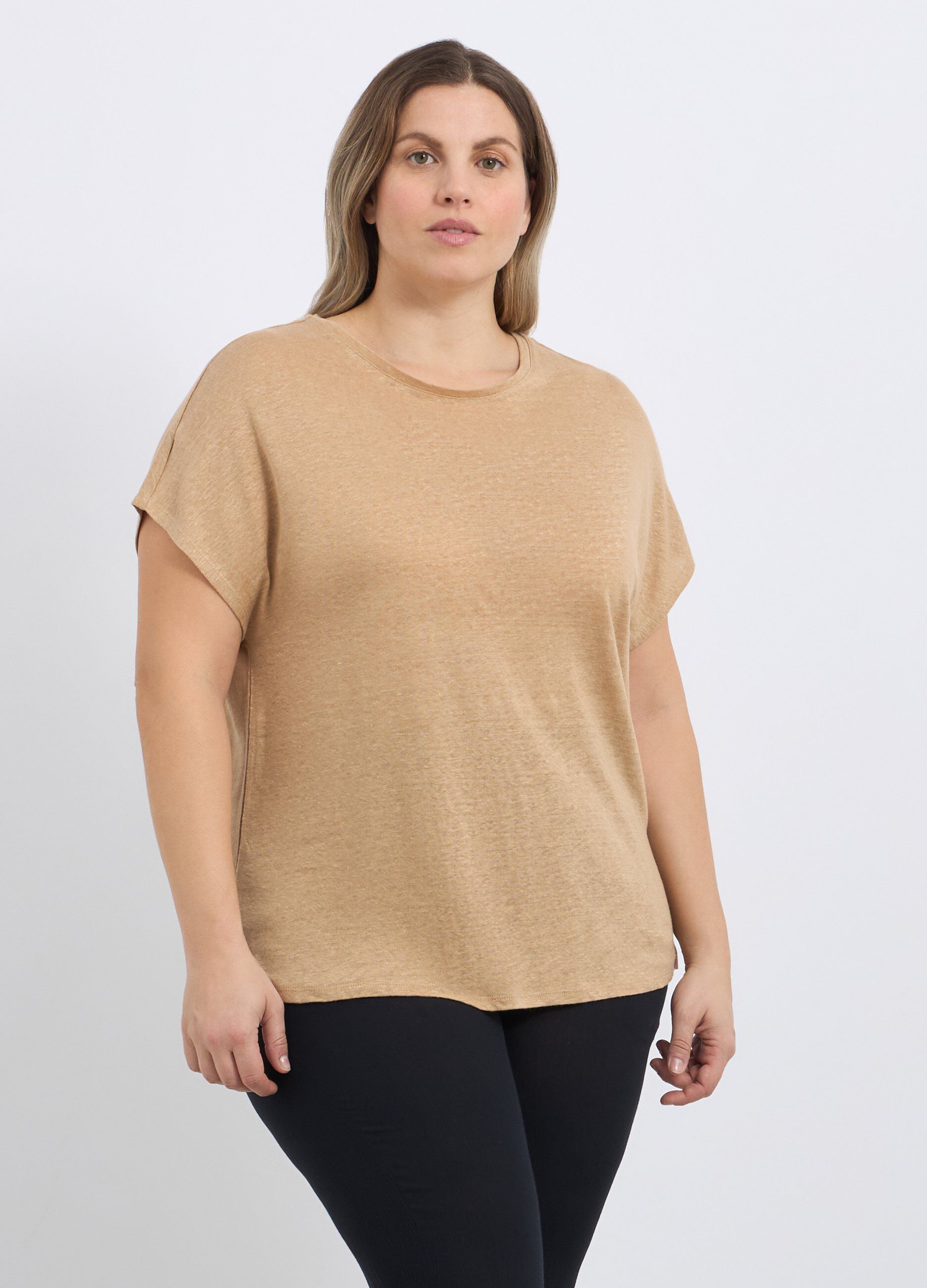 T-shirt in puro lino donna curvy_0