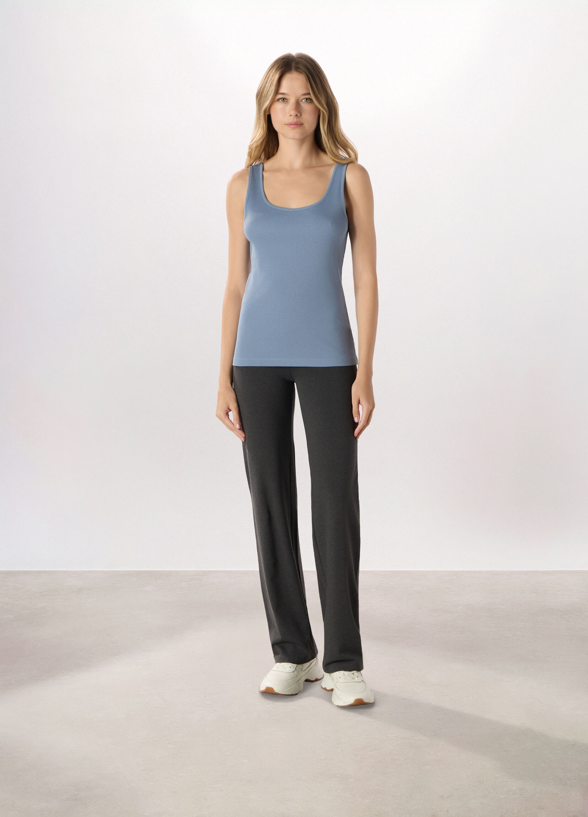 Leggings in jersey di cotone stretch donna_0