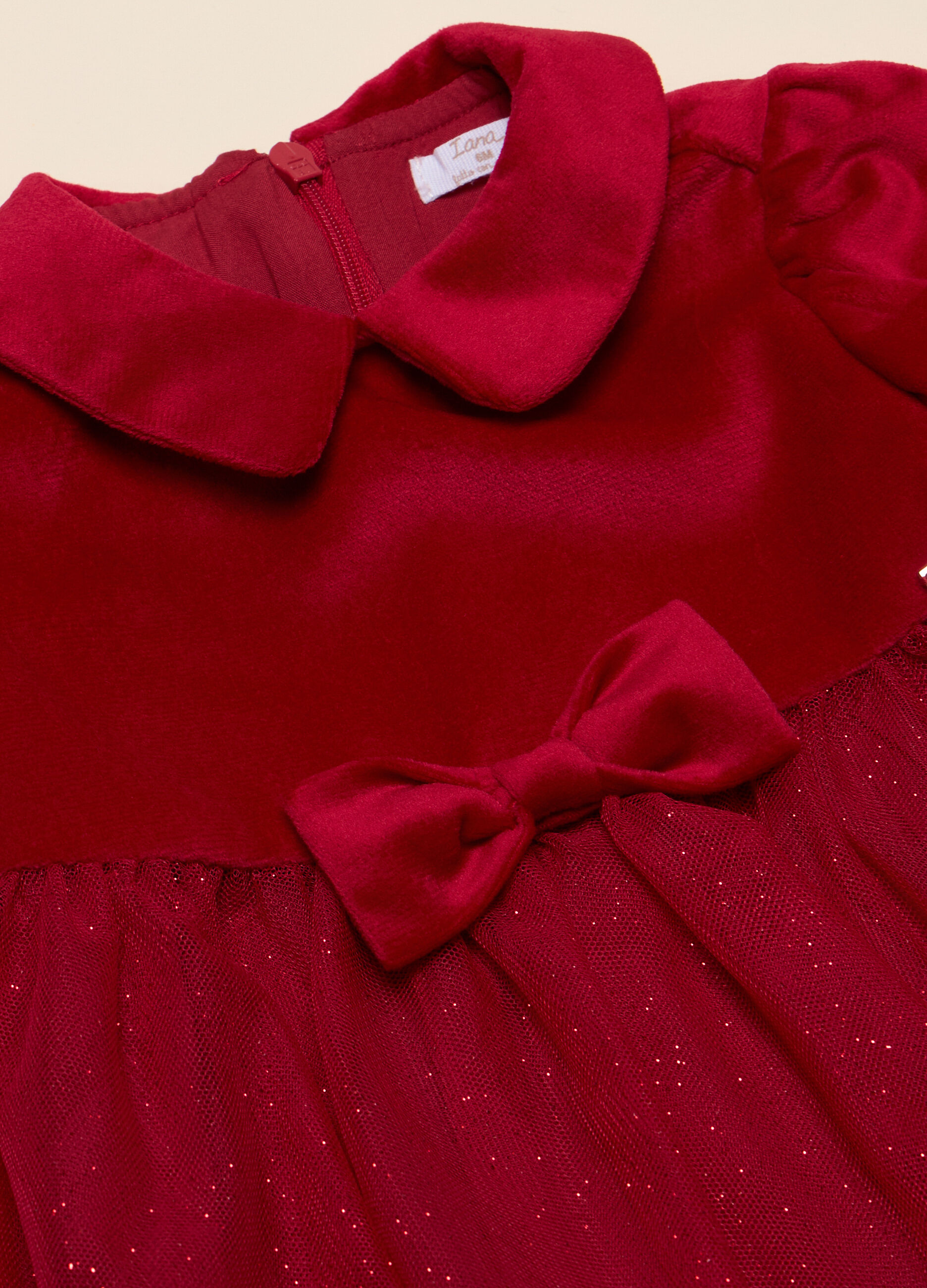 Vestito velour con tulle_1