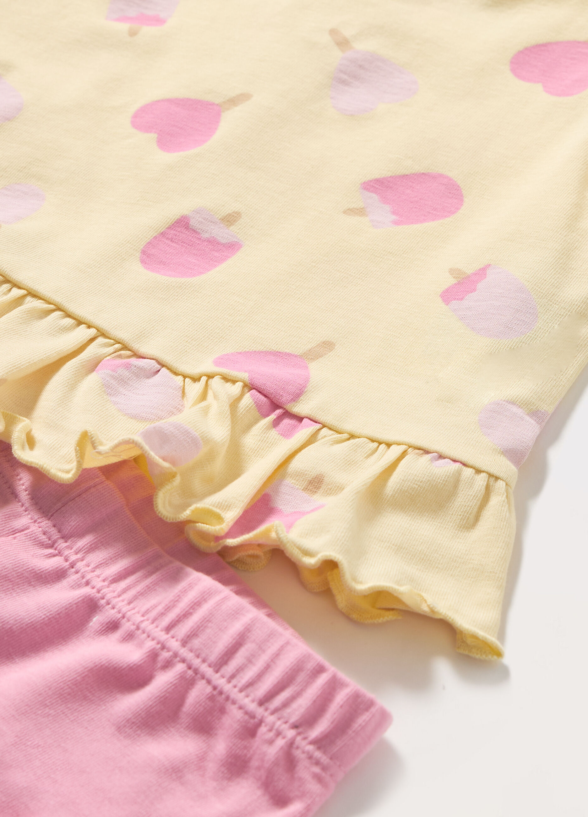 Jogging set in jersey di cotone stretch neonata_1