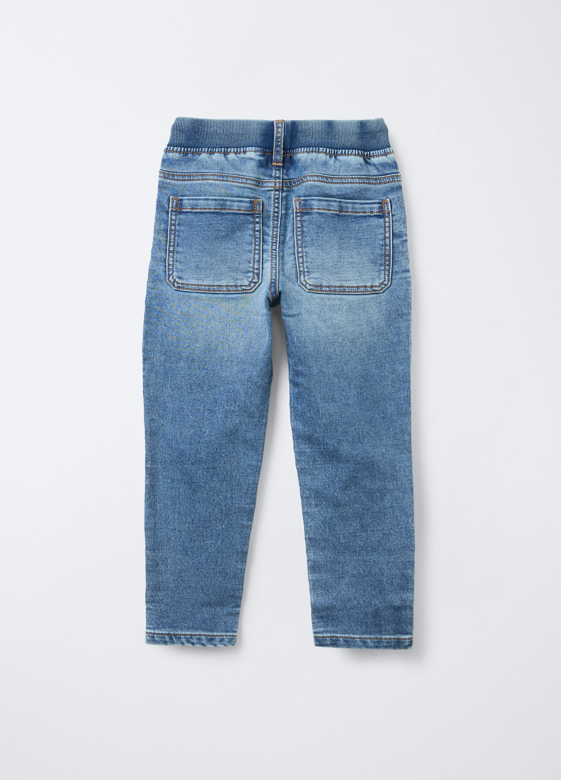 Jogger in denim misto cotone Straight Fit bambino_1