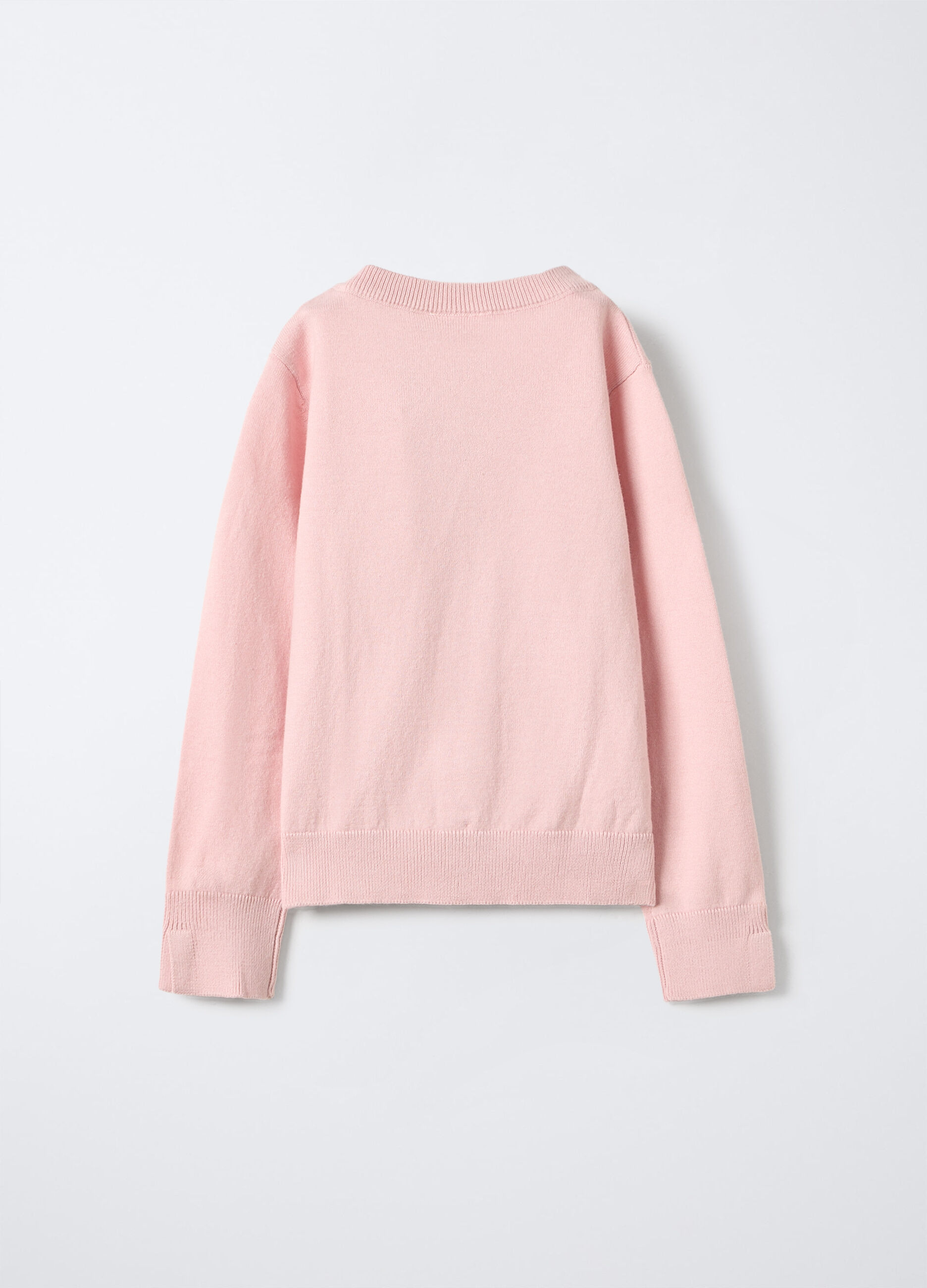 Cardigan girocollo misto cotone _1