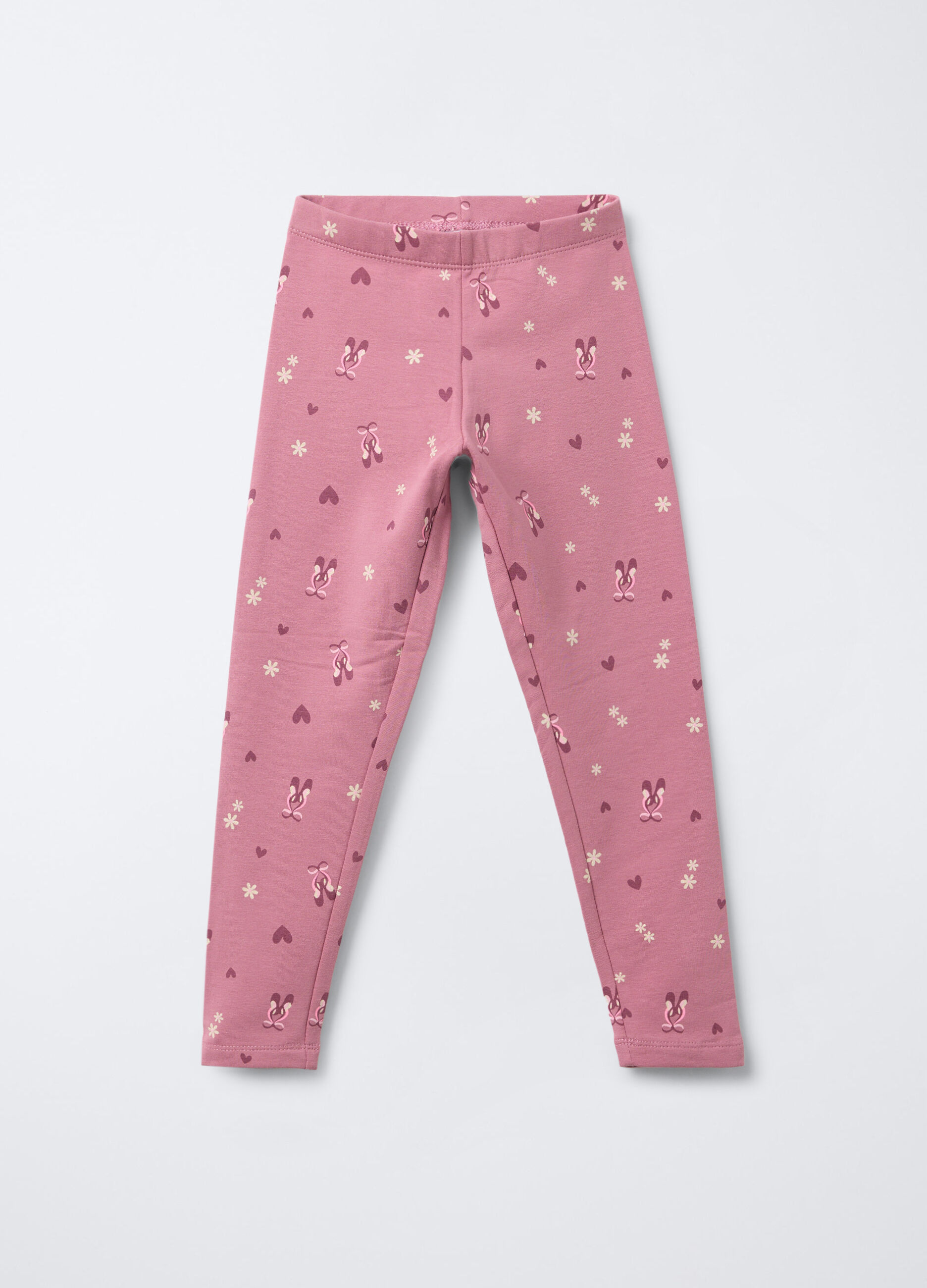 Leggings in cotone garzato stretch Fit regular bambina_0