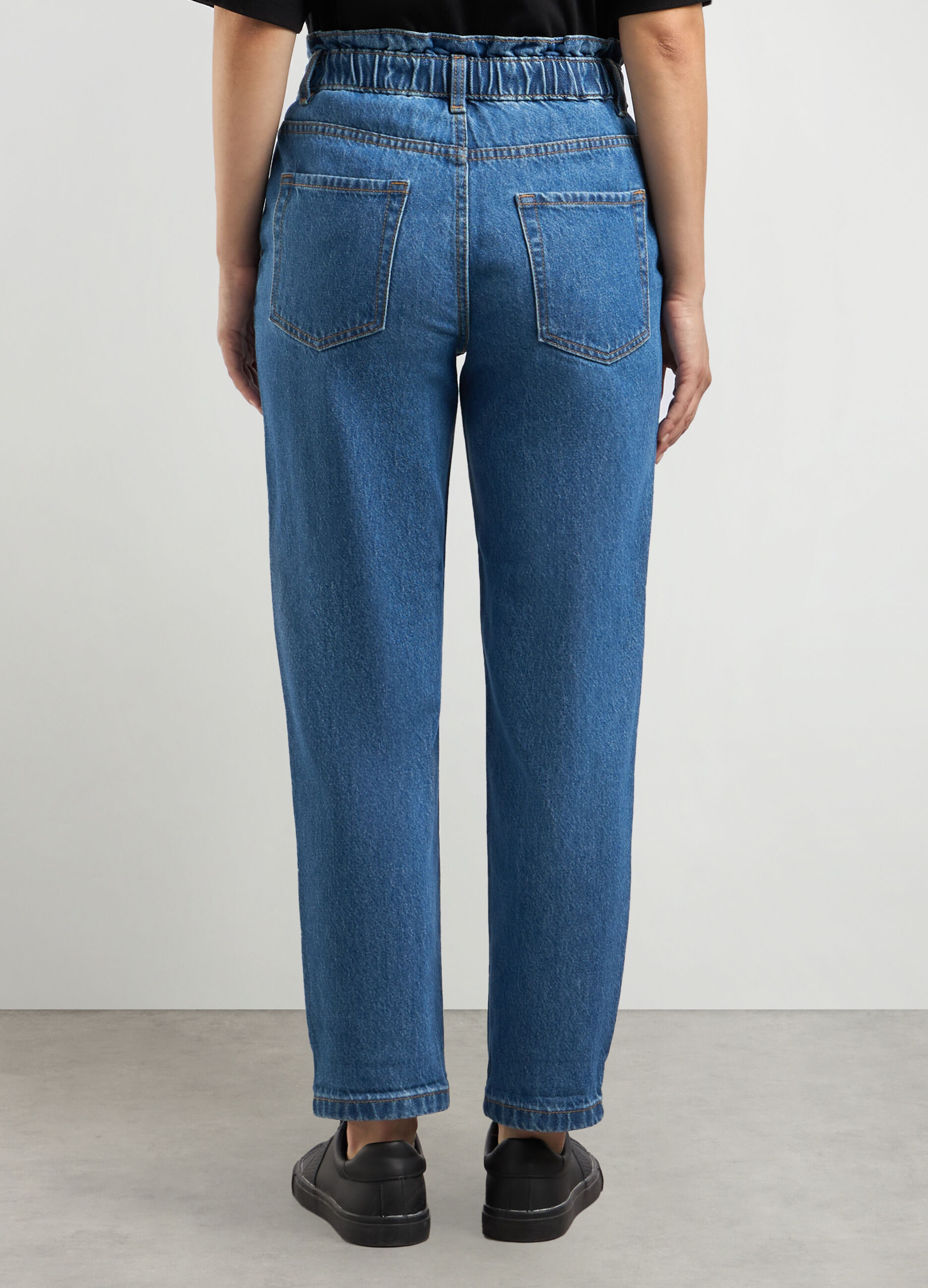 Pantaloni in denim di puro cotone donna_1