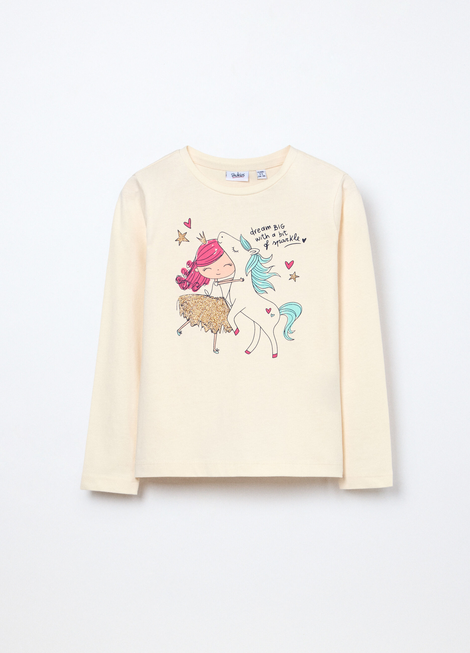 T-shirt in jersey di puro cotone bambina_0