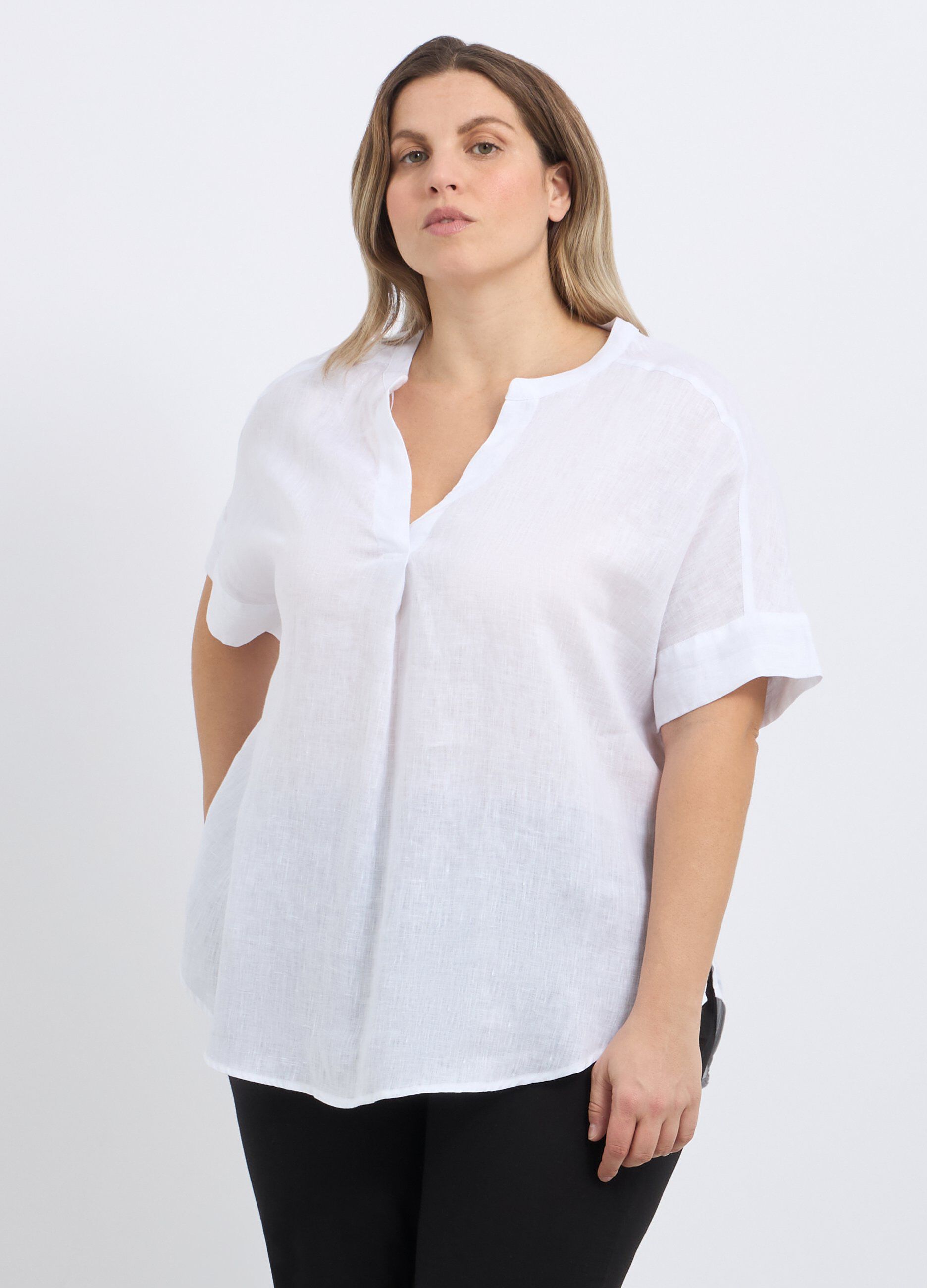 Blusa in puro lino donna curvy_0