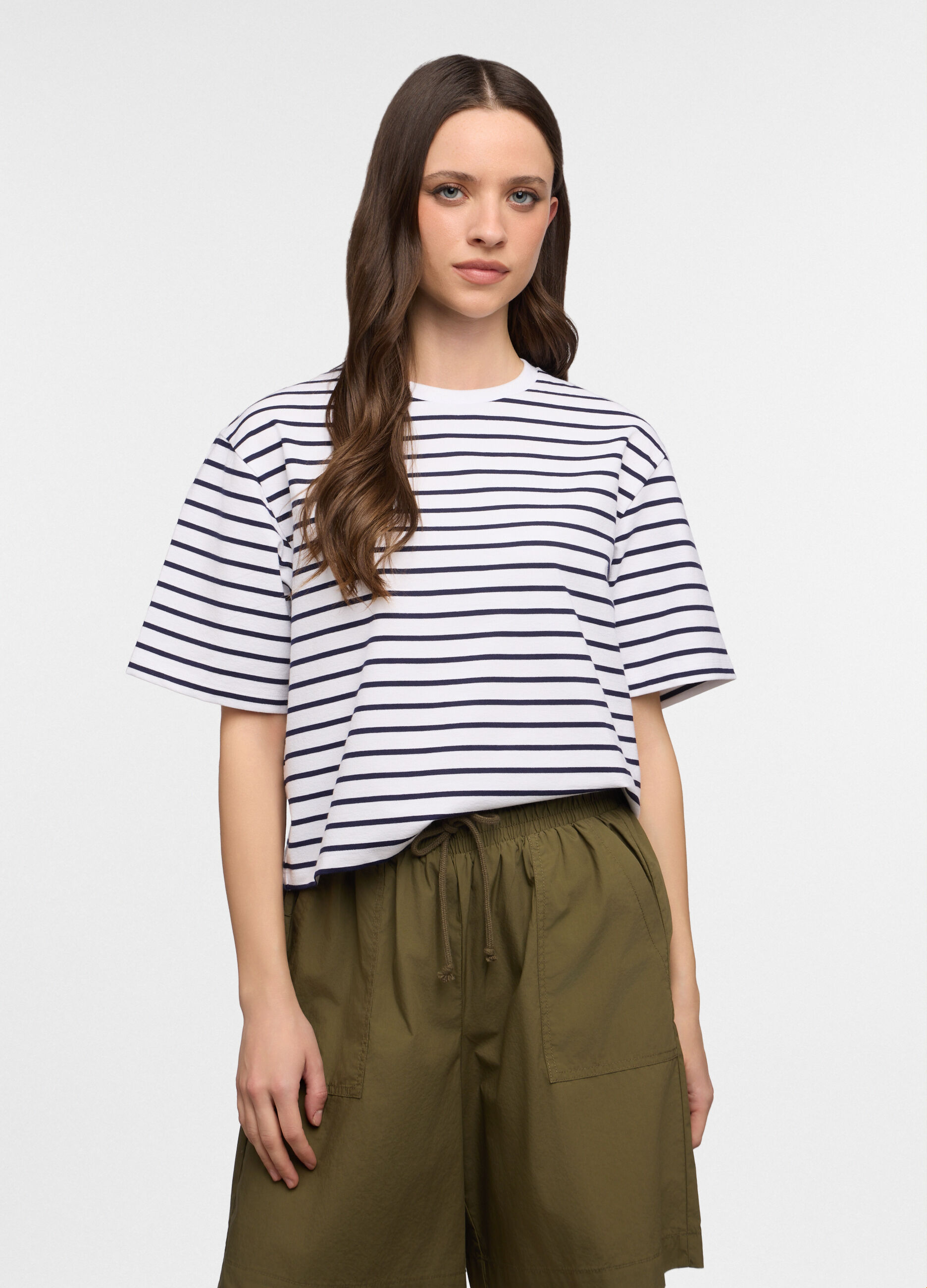 T-shirt girocollo box fit stretch donna_0