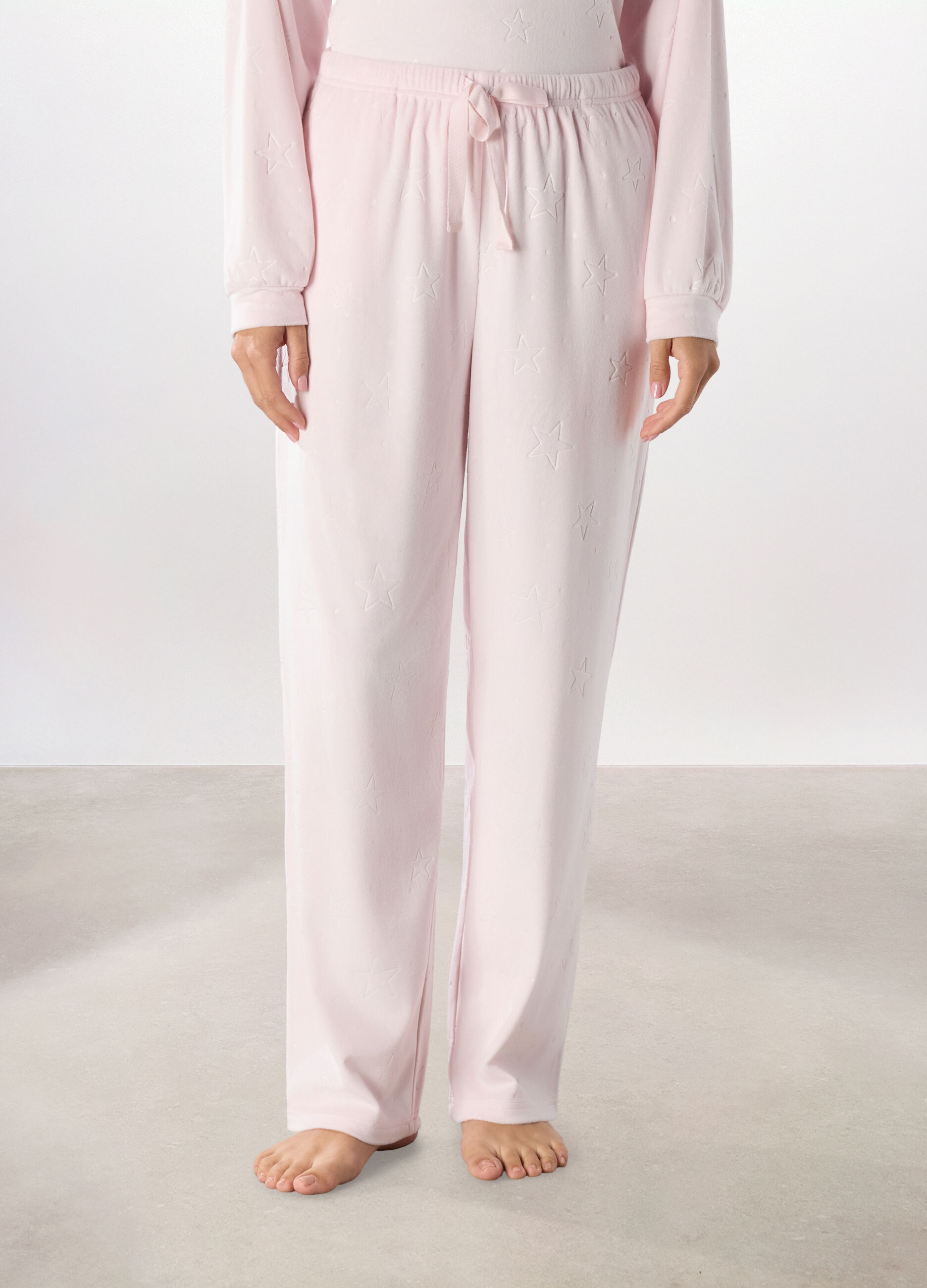Pantaloni pigiama velour donna_1